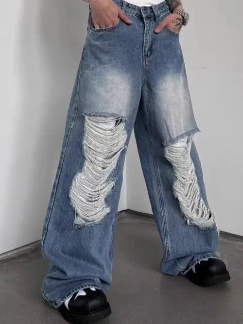Japanese Brand Fukada x Akai Blue High Street Vintage Loose Jeans Size US 34 / EU 50 - 6 Thumbnail