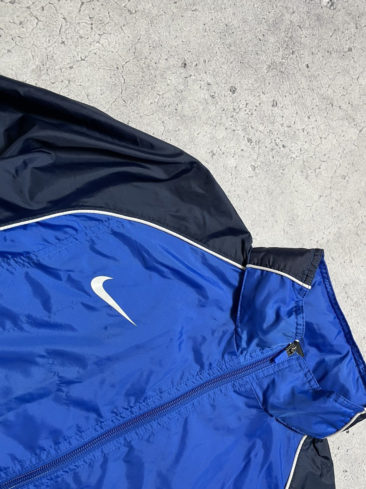 Nike × Vintage Vintage Nylon Blue Nike Swoosh Windbreaker Jacket Y2K Drill Size US S / EU 44-46 / 1 - 6 Thumbnail