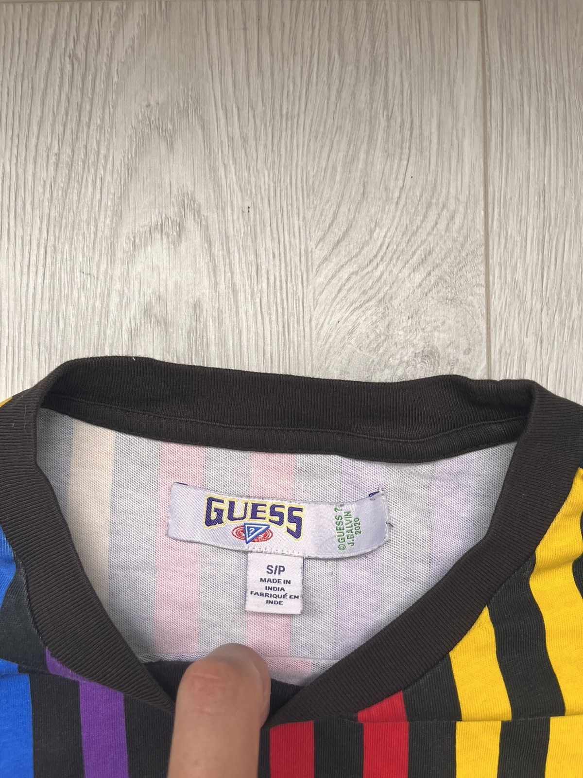 Guess × J Balvin Guess J Balvin striped multicolour retro style t shirt Size US M / EU 48-50 / 2 - 4 Thumbnail