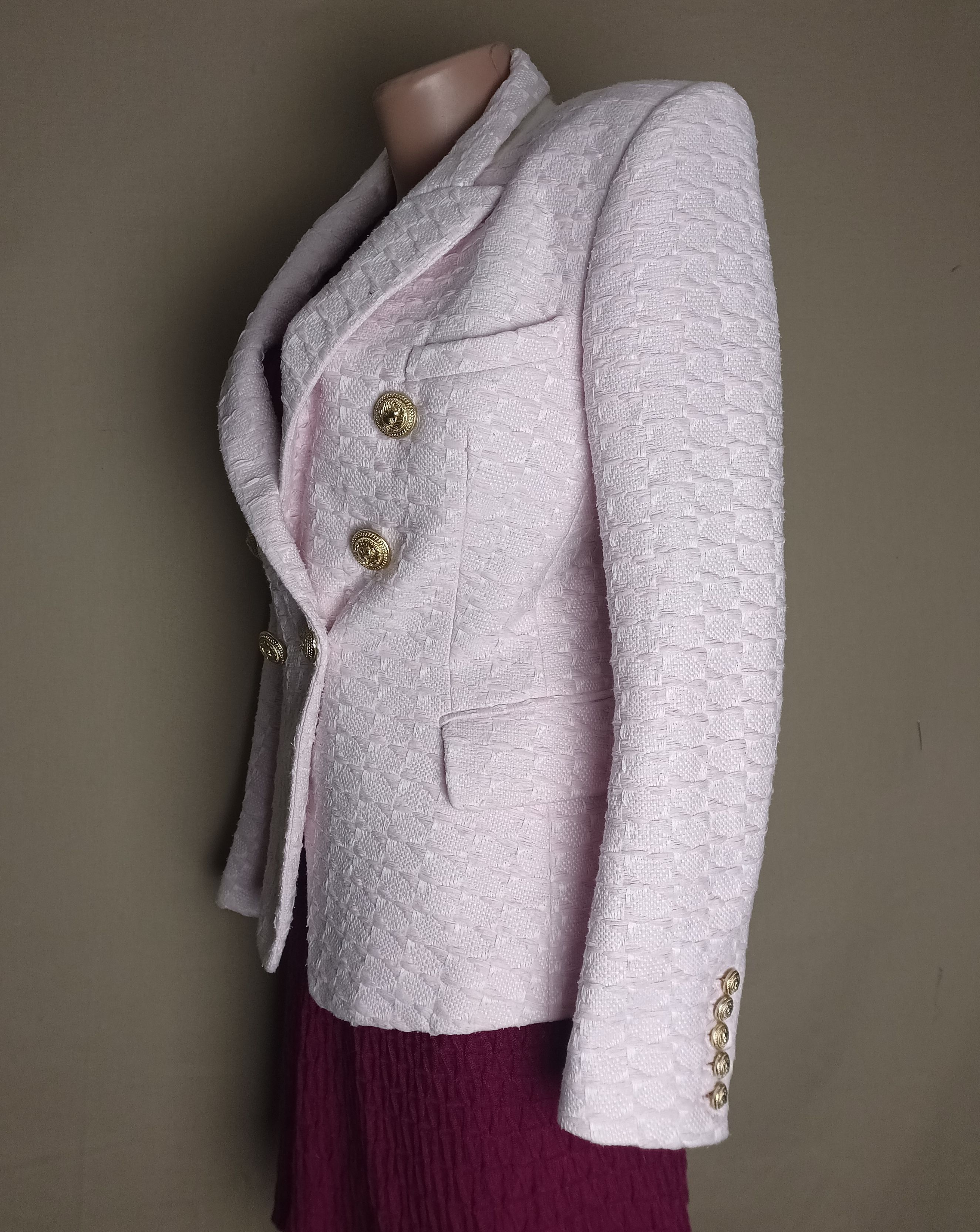 Balmain Balmain Pink Tweed Six Button Blazer Jacket EU40 Size M / US 6-8 / IT 42-44 - 9 Thumbnail