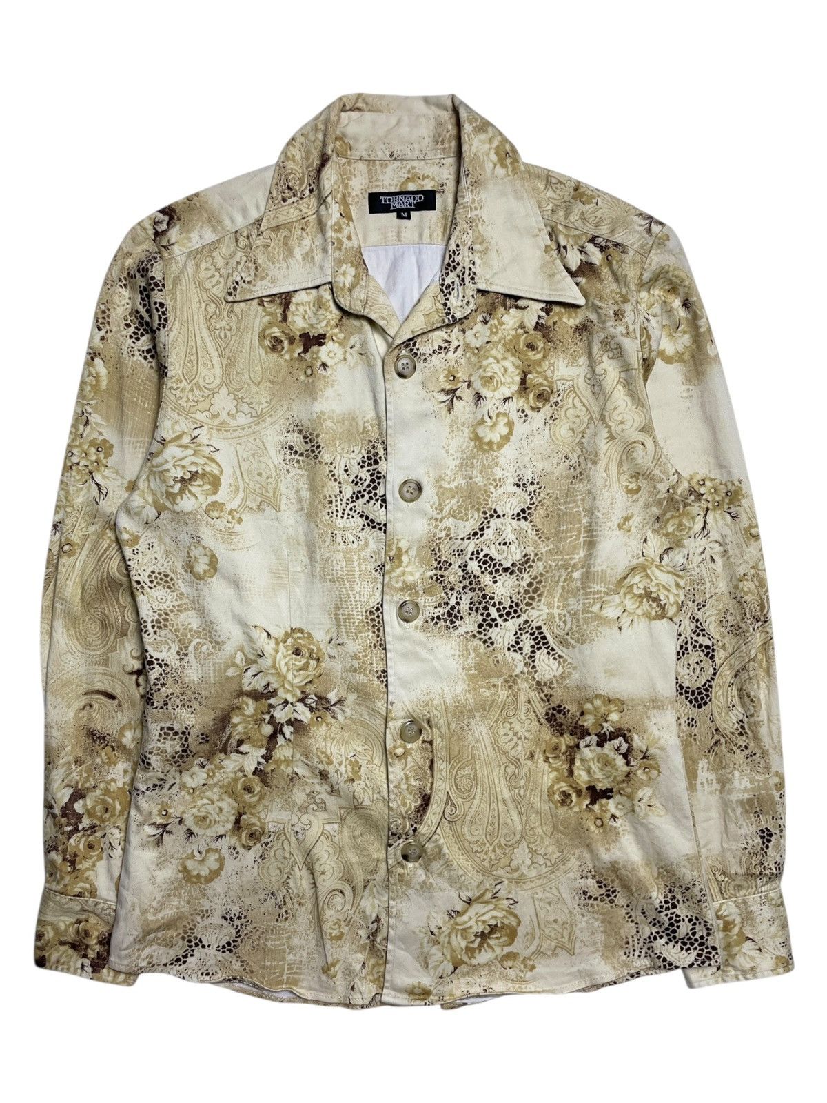 Tornado Mart 2000’s Tornado Mart - Golden Floral Pattern Longshirt Size US M / EU 48-50 / 2 - 1 Thumbnail