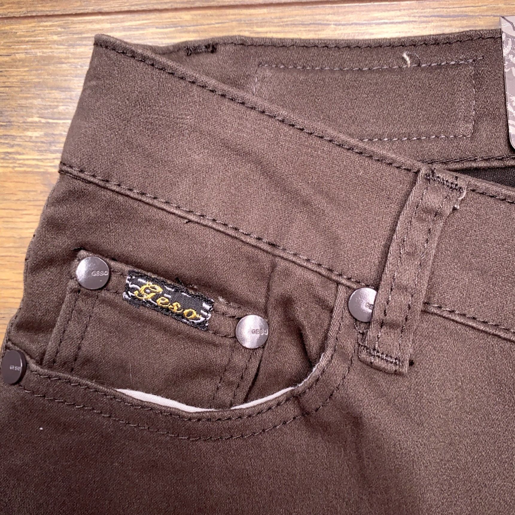 Vintage Geso Jeans Jeans Womens 7 Mid Rise Straight Leg Brown 5-Pocket Stretch Regular Modern Modern Womens Shoes? Size 28" / US 6 / IT 42 - 5 Thumbnail