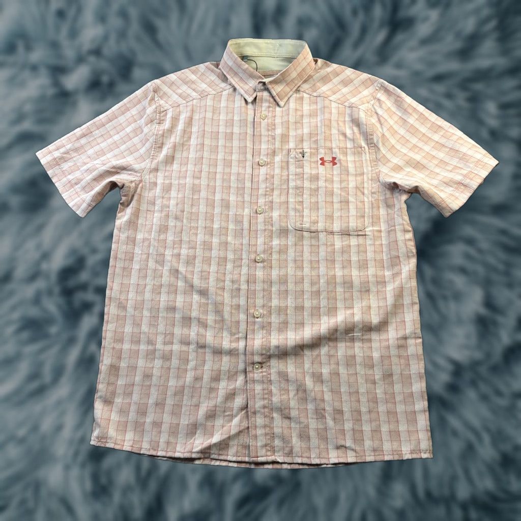 Under Armour Under Armour Button-Up Shirt Mens Medium Orange Drift Tide Fish Outdoor Casual Formal Size US M / EU 48-50 / 2 - 1 Thumbnail