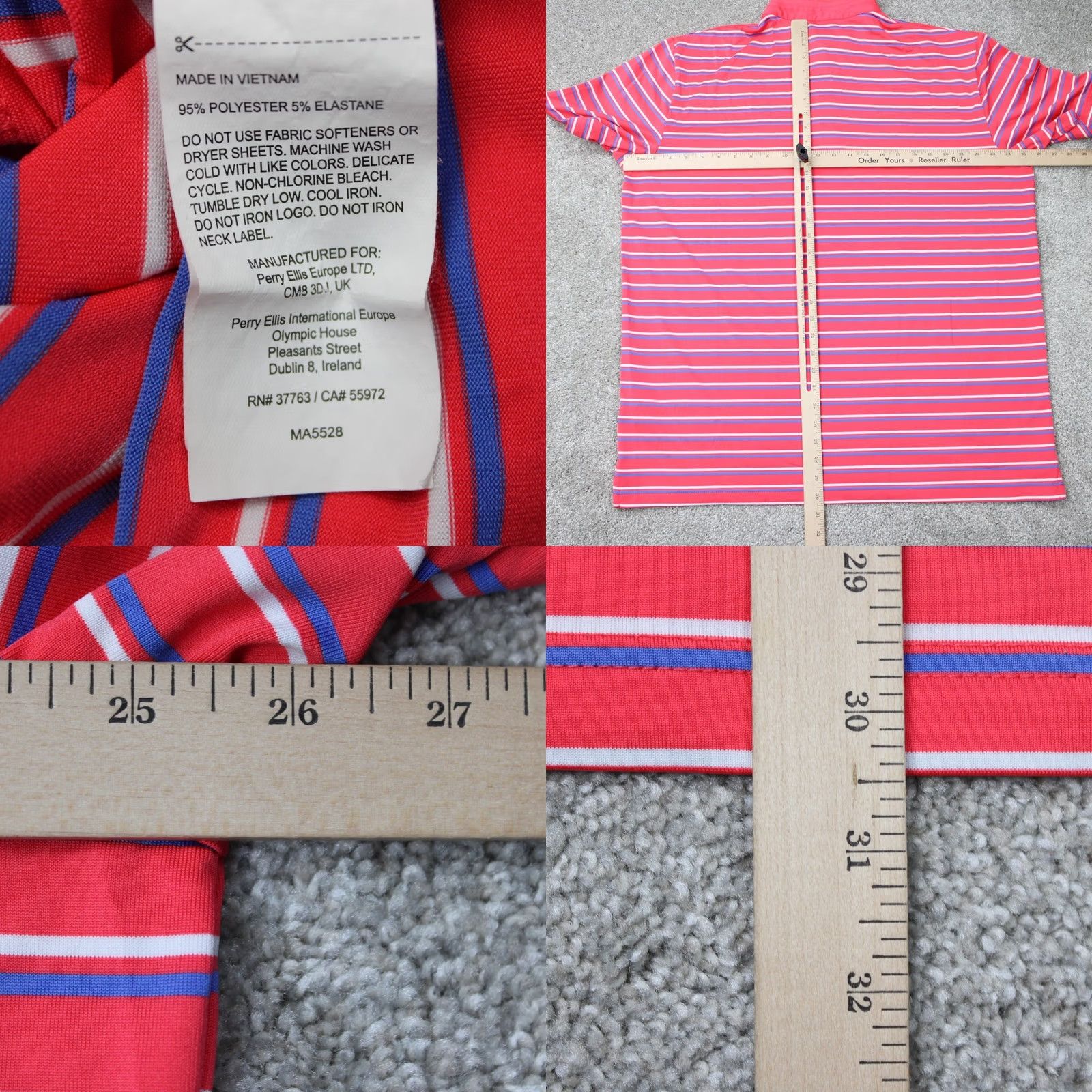 Callaway Callaway Opti-Dri Polo Shirt Men XL Pink/Blue Golf Short Sleeve Striped Breathable Stretch College Brand: Callaway? Size US XL / EU 56 / 4 - 8 Thumbnail