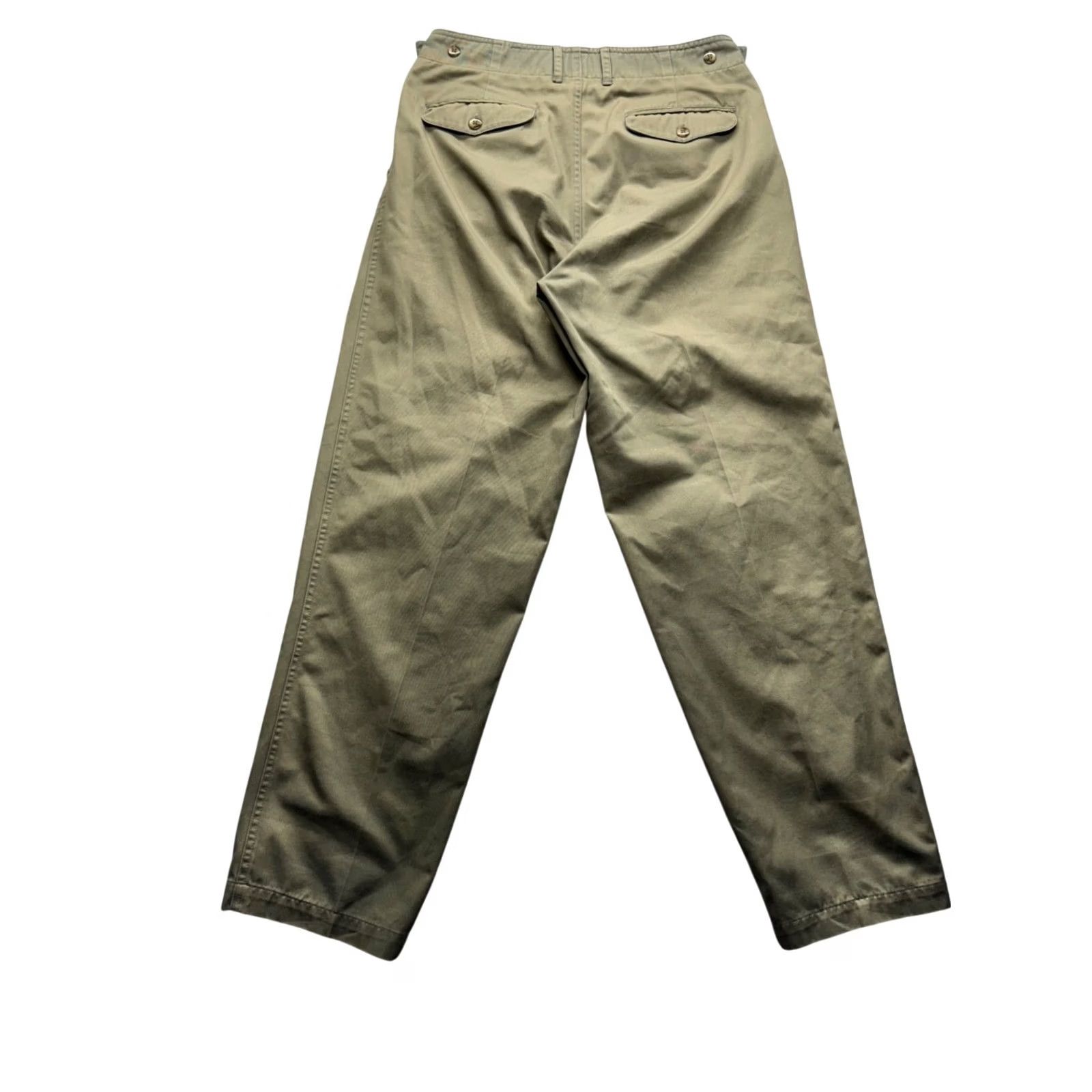 Vintage VINTAGE Mens Company Khaki Pleated Chino Trousers 30 Inseam 30 Pants Mens Woman? Size US 30 / EU 46 - 2 Thumbnail