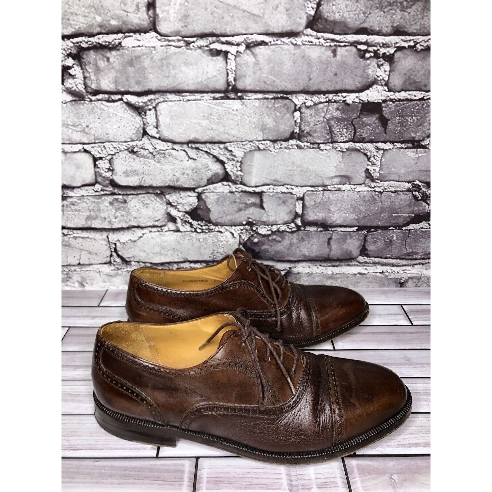 Mezlan Mezlan Florence Coffee Brown Leather Pebbled CapToe Oxford S Size US 7 / EU 40 - 12 Thumbnail
