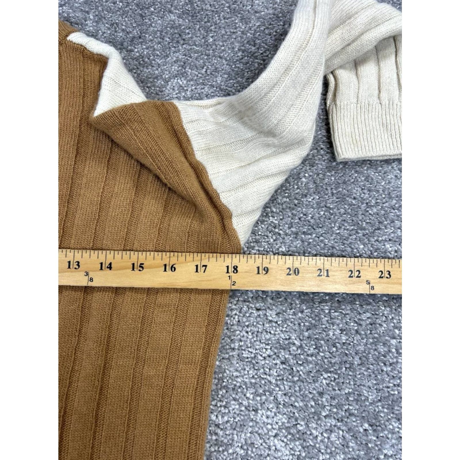 Madewell Madewell Sweater Dress Womens XS Beige Brown Knit Bodycon Crew Neck Long Sleeve Pullover Wool Solid Casual Knee Length Size XS / US 0-2 / IT 36-38 - 6 Thumbnail
