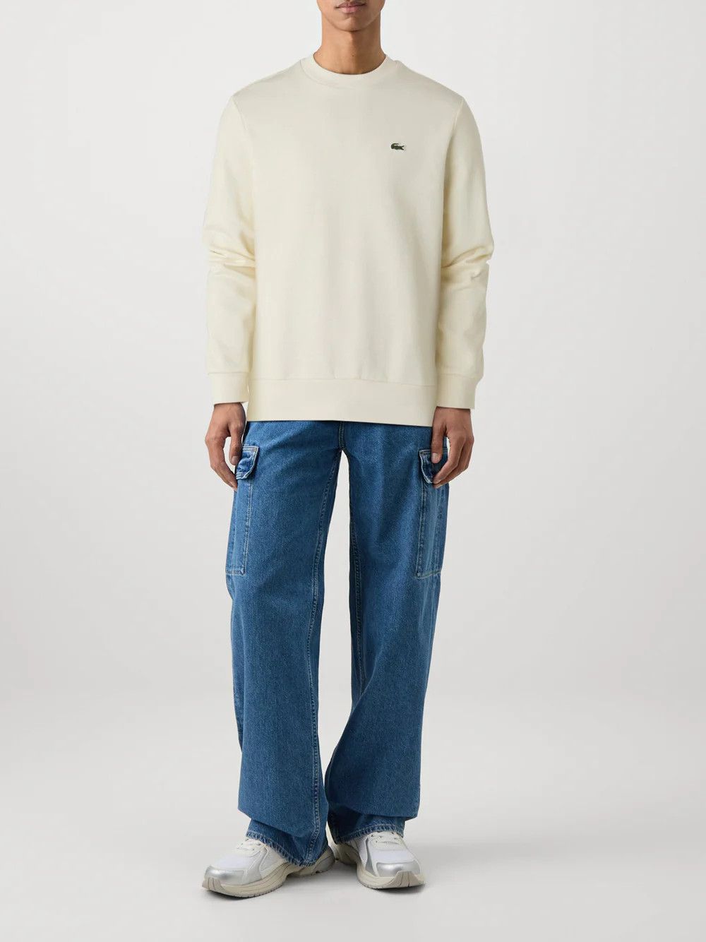 Lacoste o1s22i1n1124 Classic Fit Crewneck Sweatshirt in Ivory Size US L / EU 52-54 / 3 - 3 Thumbnail