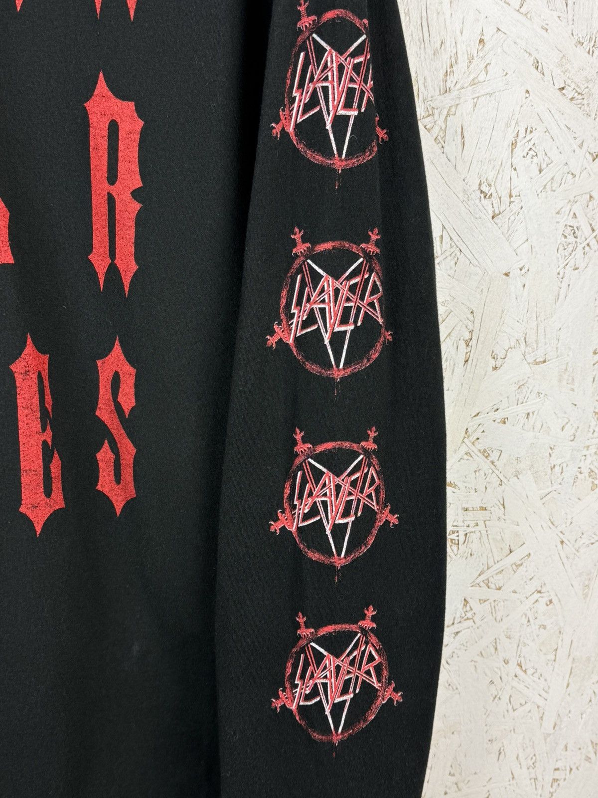Band Tees 90s Vintage Slayer Uber Alles Thrash Metal Band Long Sleeve Size US XL / EU 56 / 4 - 3 Thumbnail