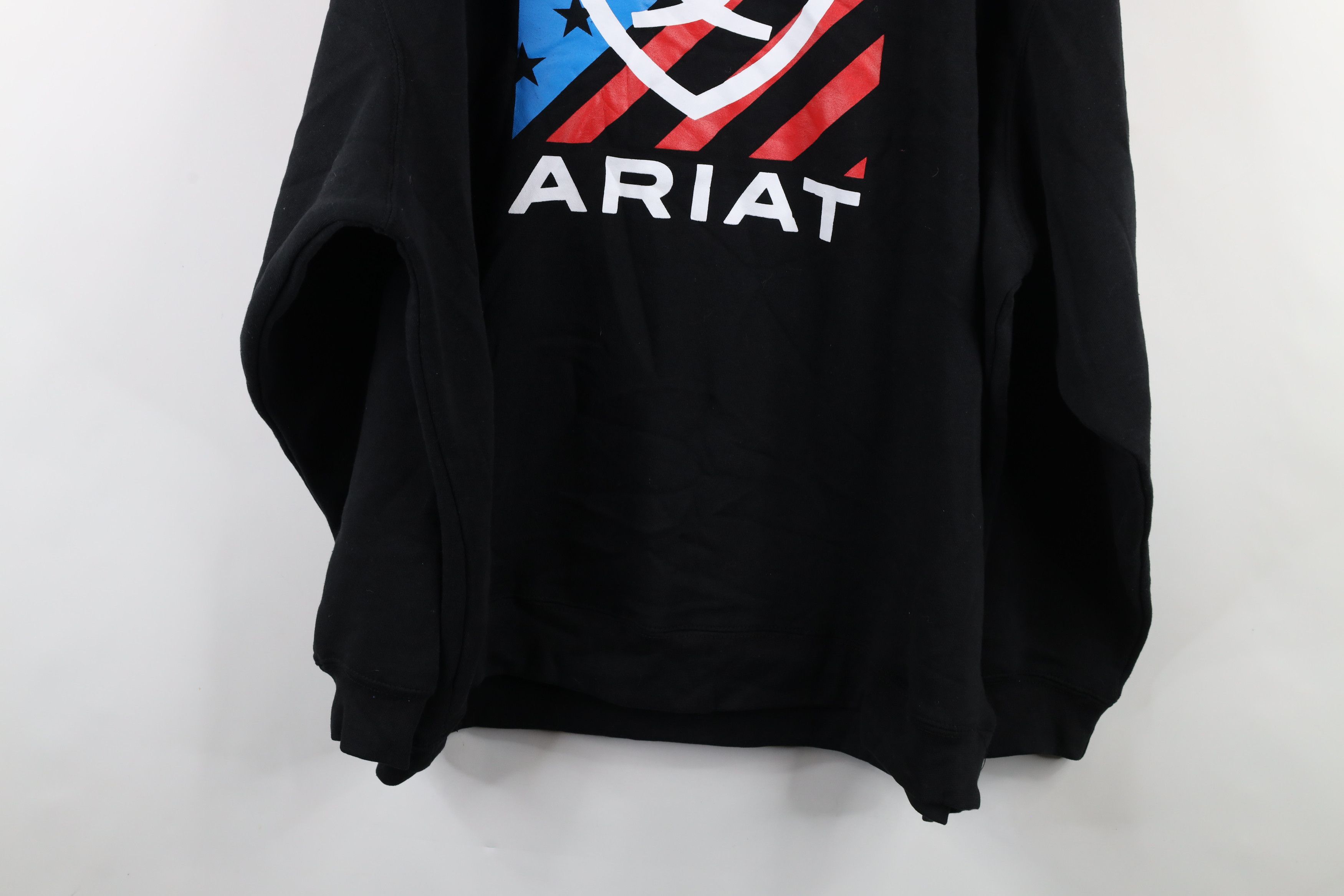 Ariat × Vintage Ariat USA Flag Heavyweight Work Hoodie Sweatshirt Black Size US XXL / EU 58 / 5 - 14 Thumbnail