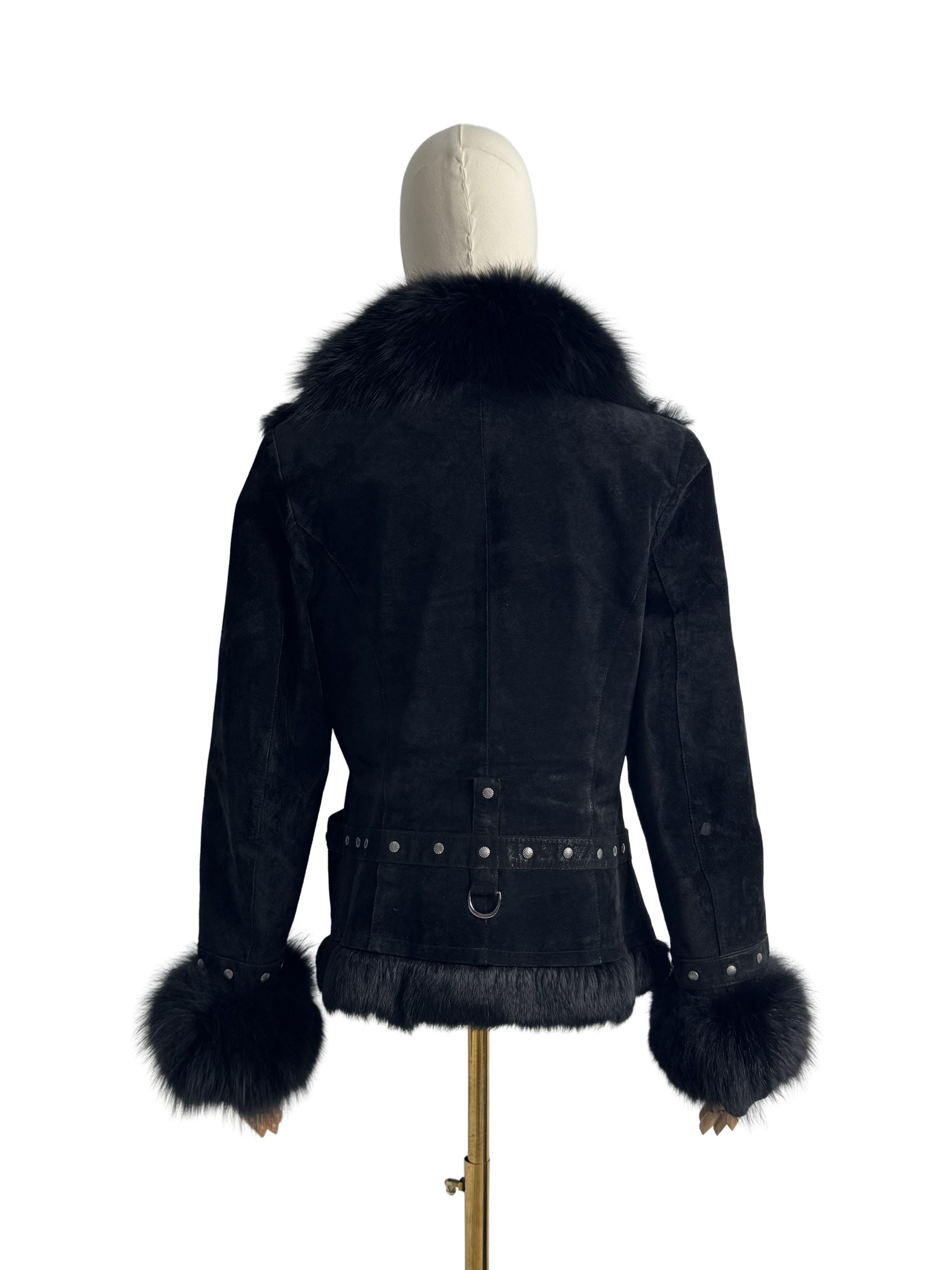 Vintage Vintage Real Suede Jacket With Real Fur Details Size M / US 6-8 / IT 42-44 - 4 Thumbnail