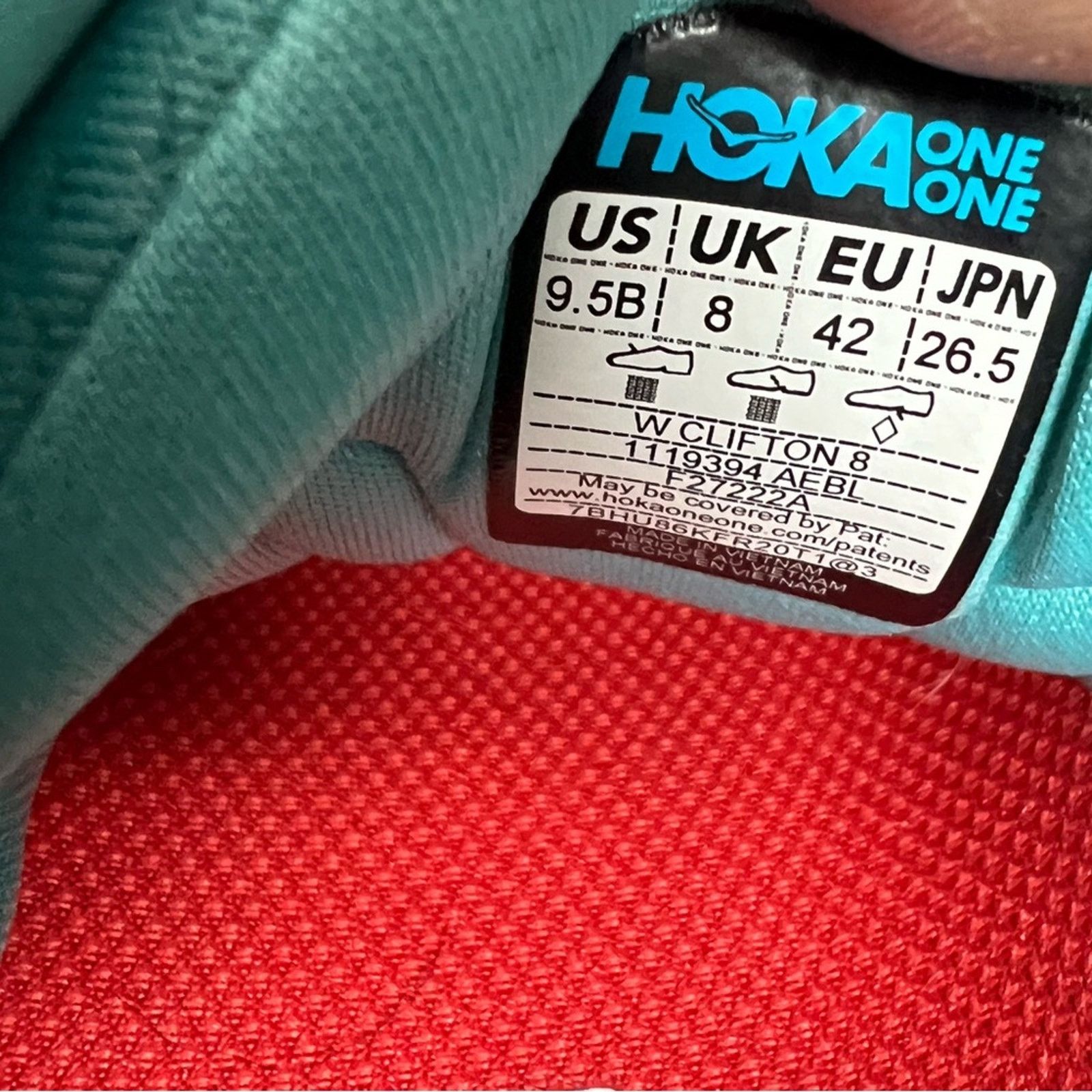 Hoka Hoka One One Womens Clifton 8 Running Shoes Sneakers SZ 9.5 Size US 9.5 / IT 39.5 - 9 Thumbnail