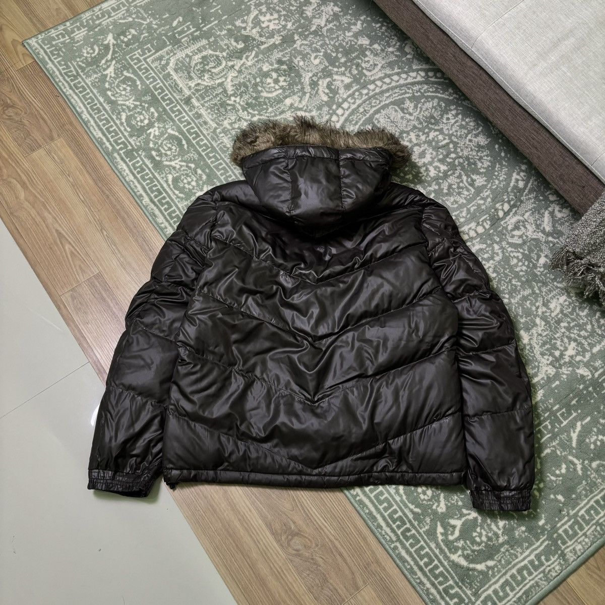 Vintage converse Fur jacket down puffer Y2K japan