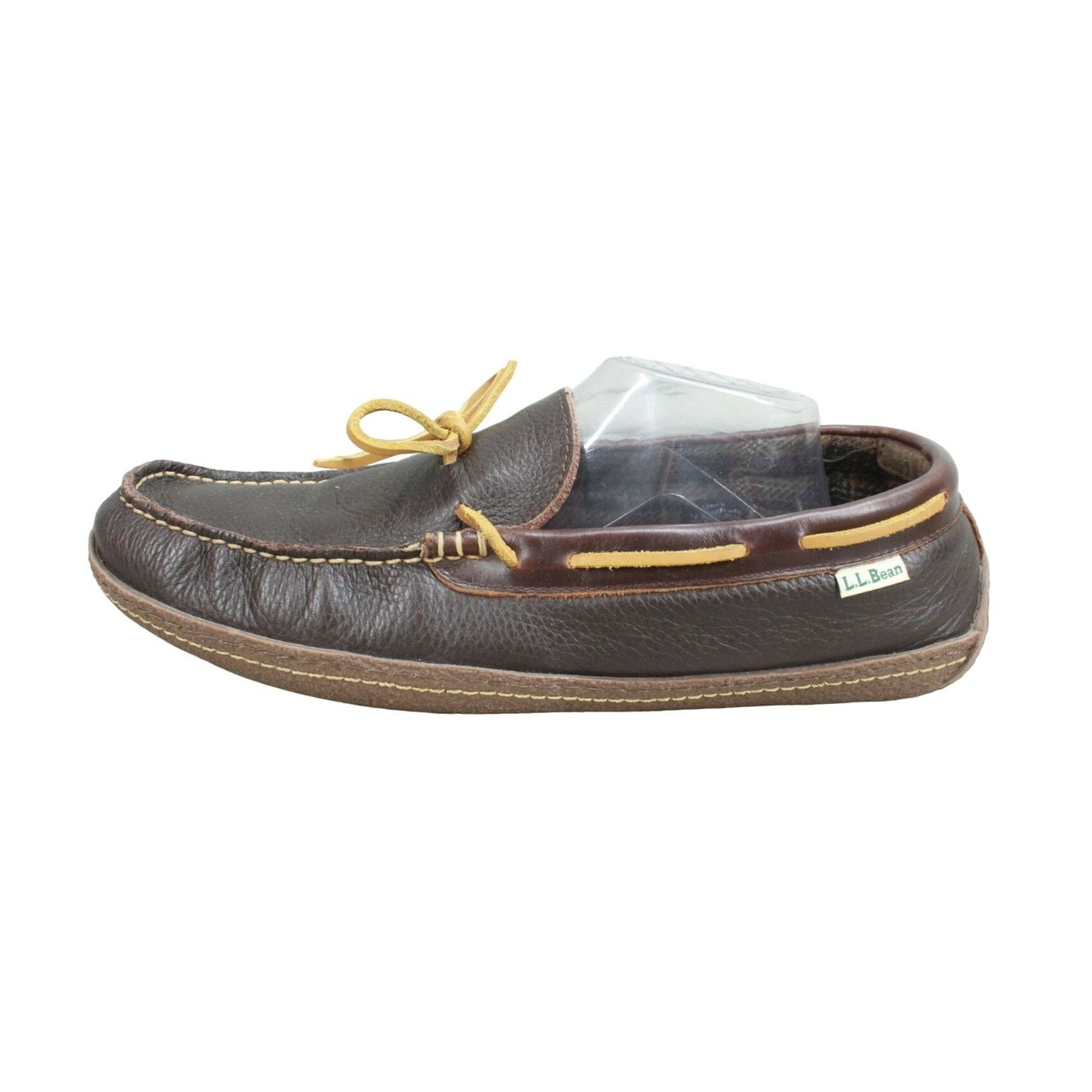 L.L. Bean × Leather LL Bean Men's Handsewn Slippers Flannel Lined Rawhide Laces Size US 12 / EU 45 - 1 Thumbnail