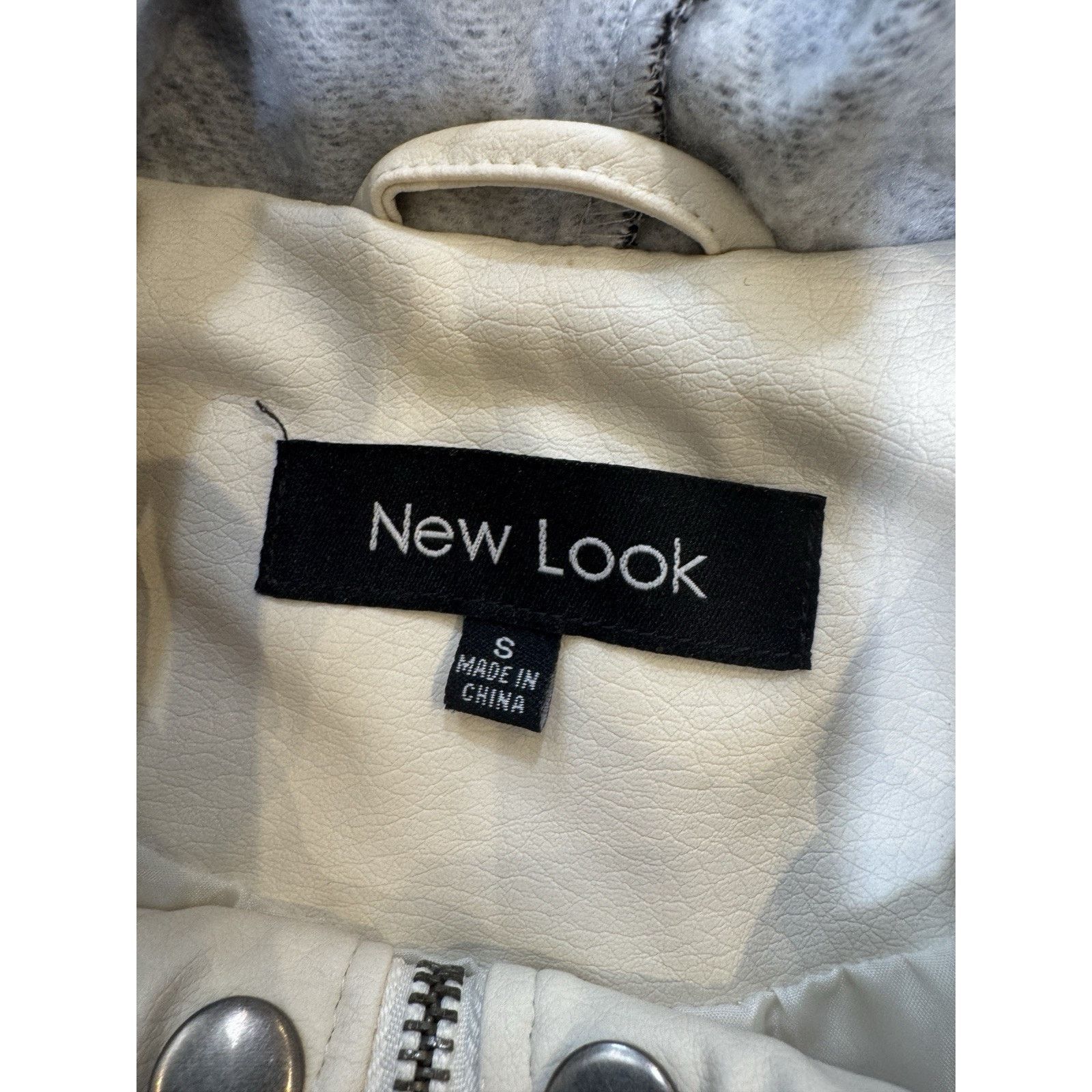 New Look New Look Womens S Hooded Moto Jacket Faux Leather Zip pocket Size S / US 4 / IT 40 - 9 Thumbnail