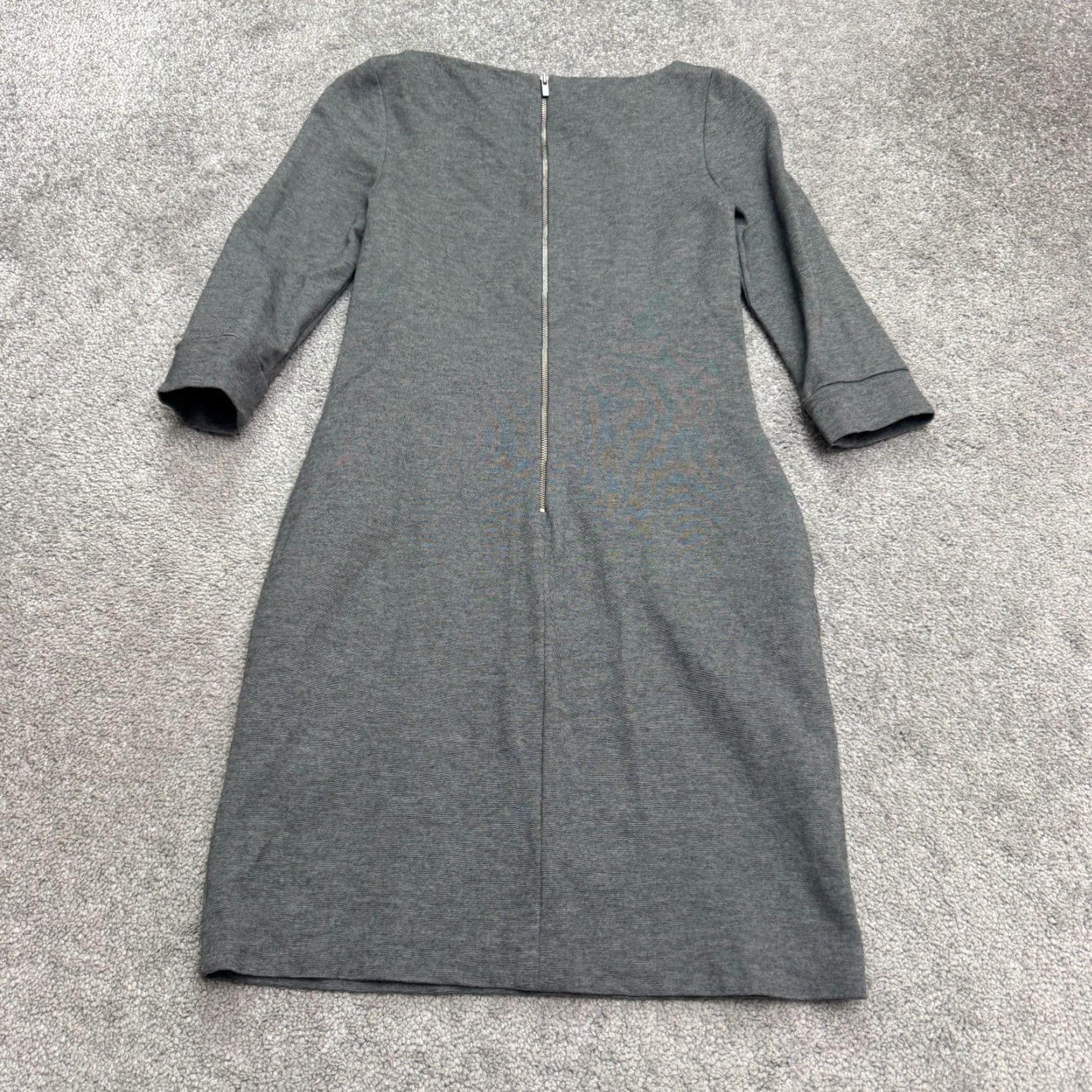 Banana Republic Banana Republic Dress Womens 00P Gray Midi Sheath Ponte Knit 3/4 Sleeve Pockets Size XXS / US 00 / IT 34 - 2 Thumbnail