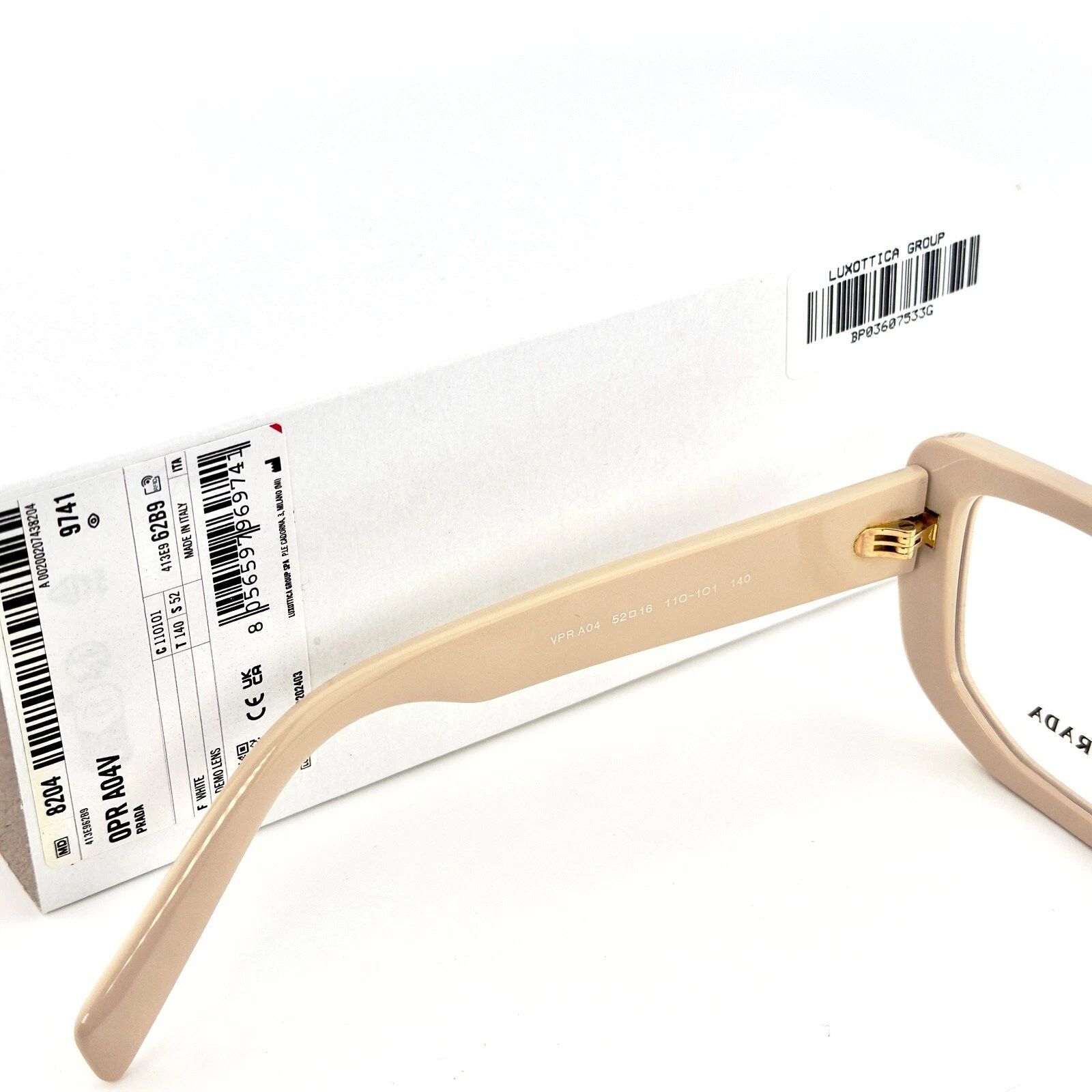 Prada PRADA SYMBOLE PRA04V Nude Beige Geometric Logo Bold A04V A04 Size ONE SIZE - 6 Thumbnail