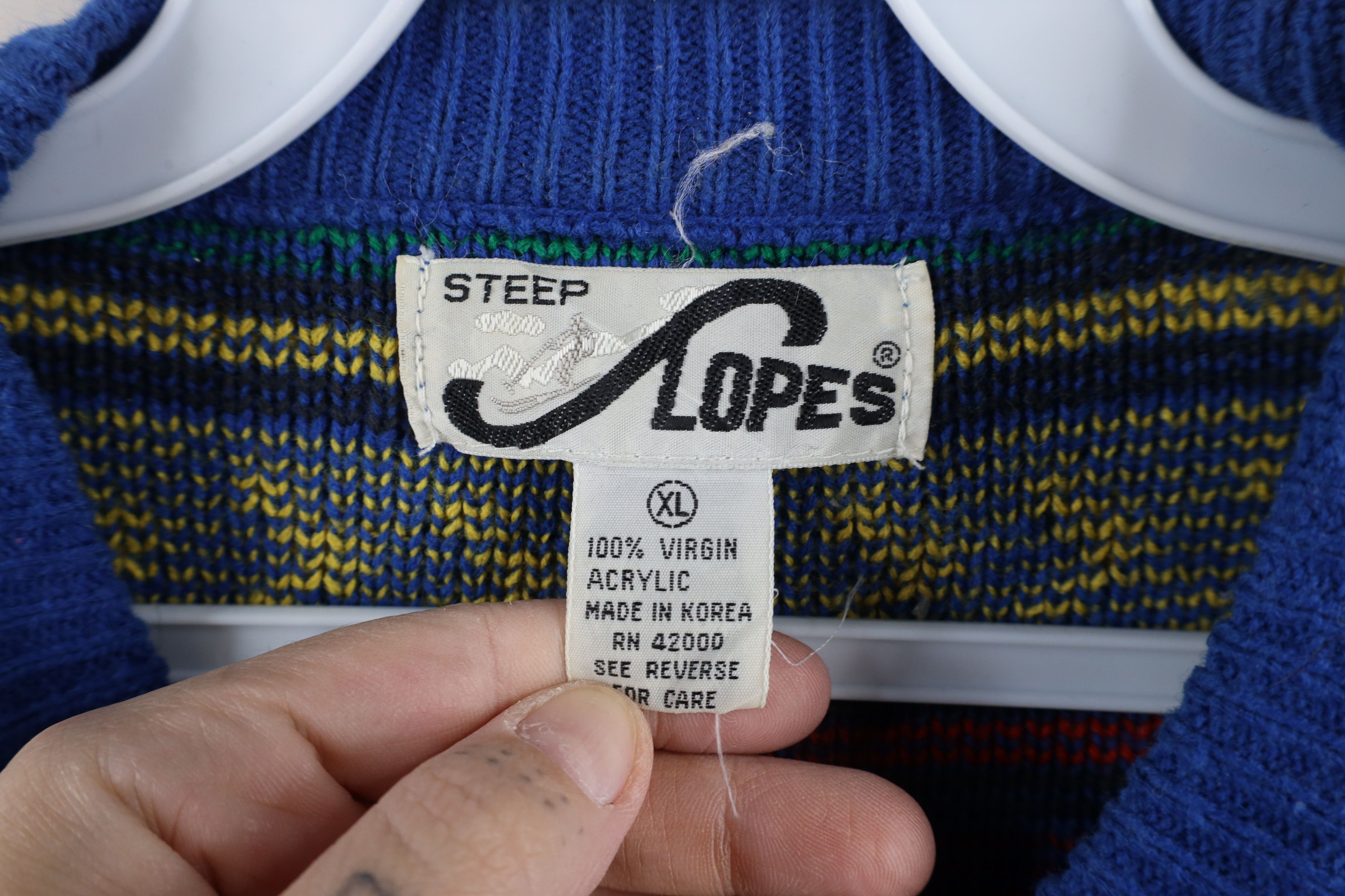 Vintage Vintage 90s Streetwear Southwestern Knit Crewneck Sweater Size US XL / EU 56 / 4 - 4 Thumbnail
