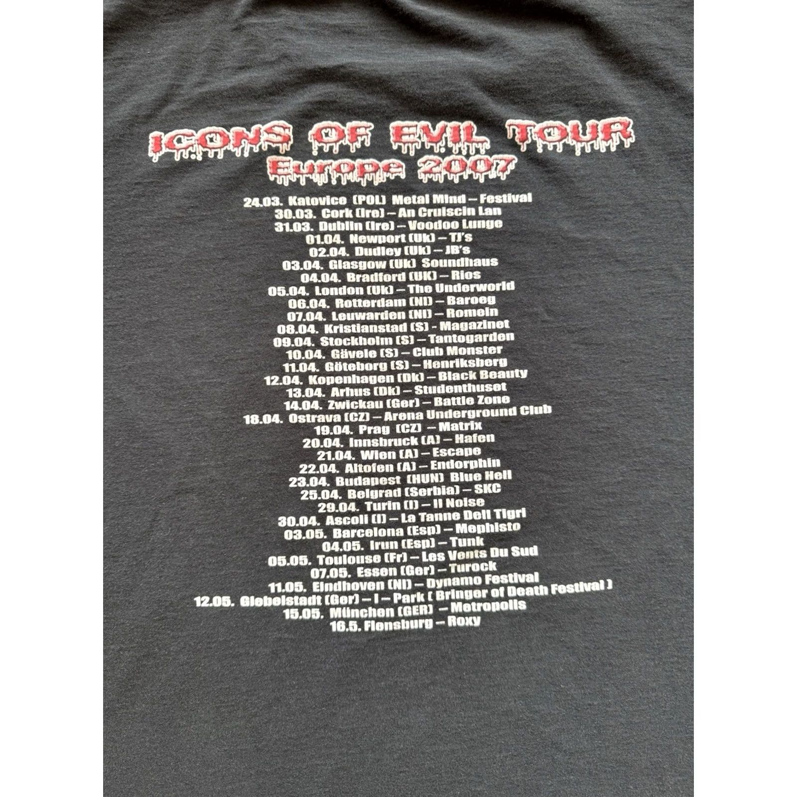 Vintage VINTAGE Deicide Icons Of Evil Europe Tour T Shirt XL Black 2007 2000s Cotton Graphic Print Men Band Metal Short Sleeve Crew Neck Double-Sided Size US XL / EU 56 / 4 - 5 Thumbnail