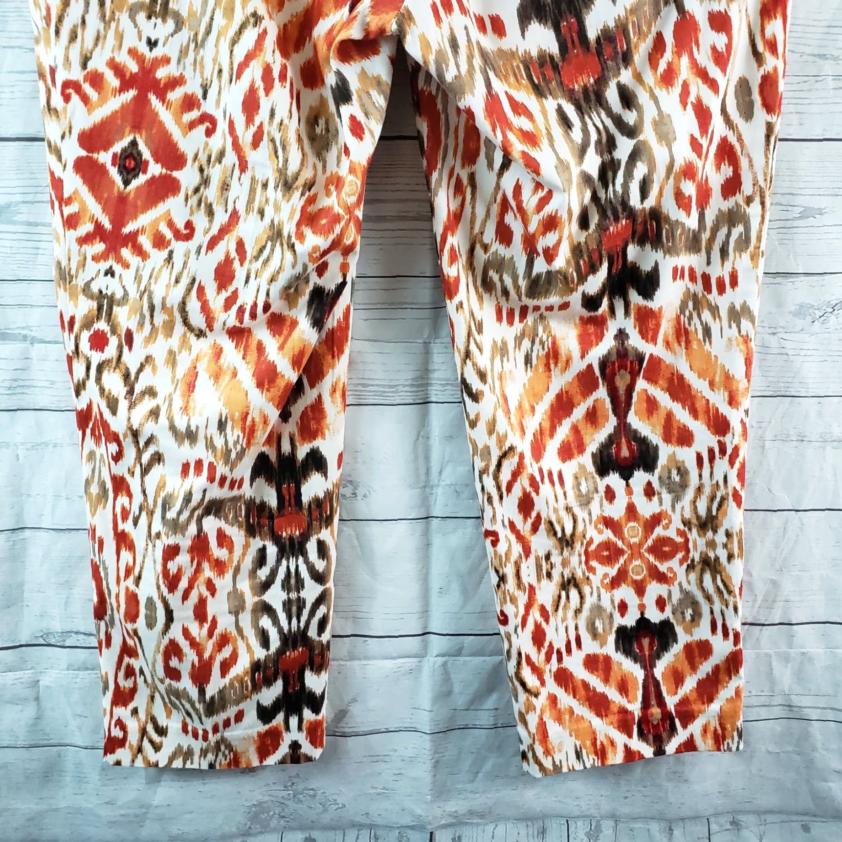 Vintage Chicos Womens Cropped Pants Sz 4 Orange Red Mid Rise Cotton Blend Pants Women Cropped 24 Inseam Mens Womens Size 27" / US 4 / IT 40 - 5 Thumbnail