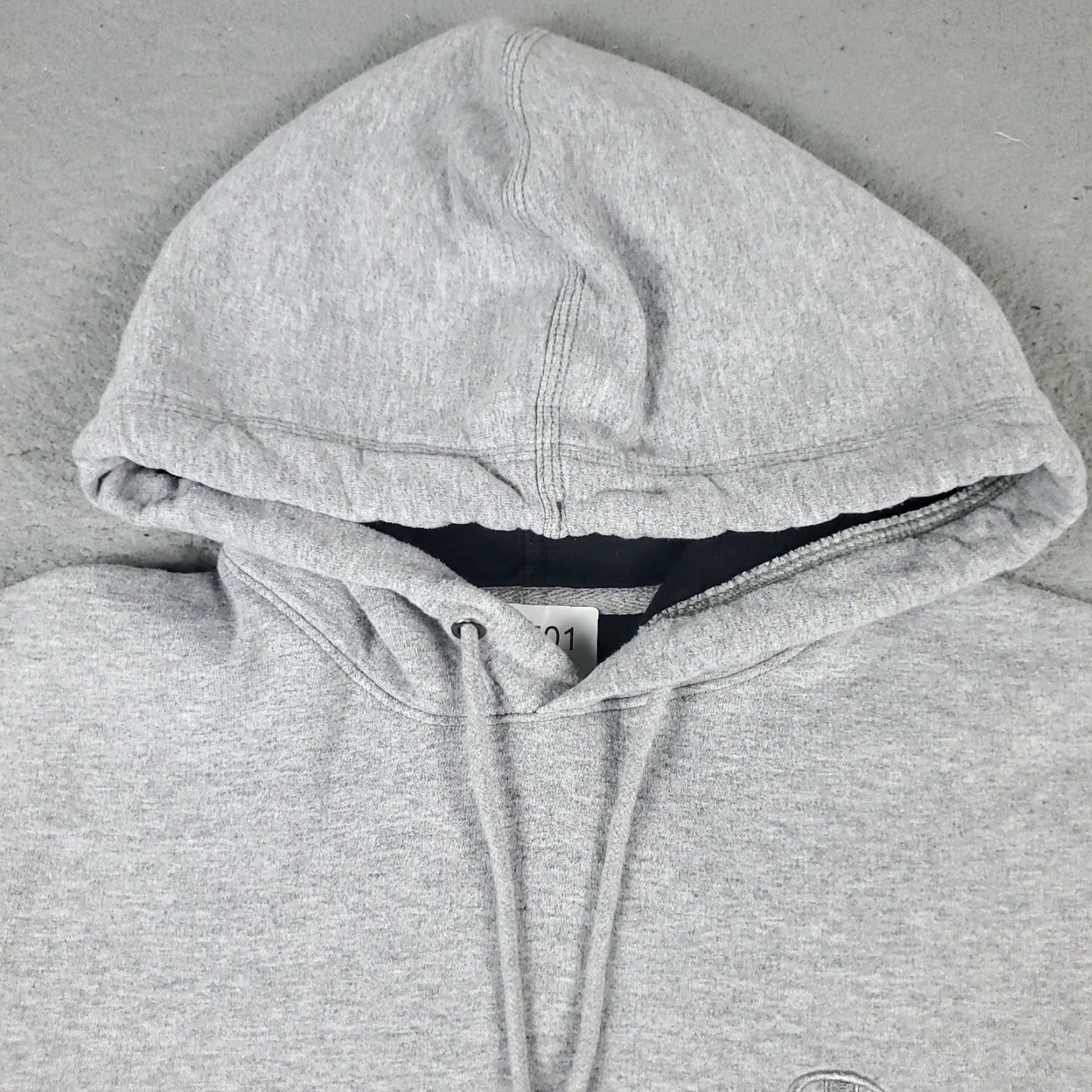 Champion VINTAGE Champion Hoodie Mens Medium Gray Pullover Sweatshirt Cotton Blend Logo Zipper Mock Neck All Seasons Size US M / EU 48-50 / 2 - 2 Thumbnail