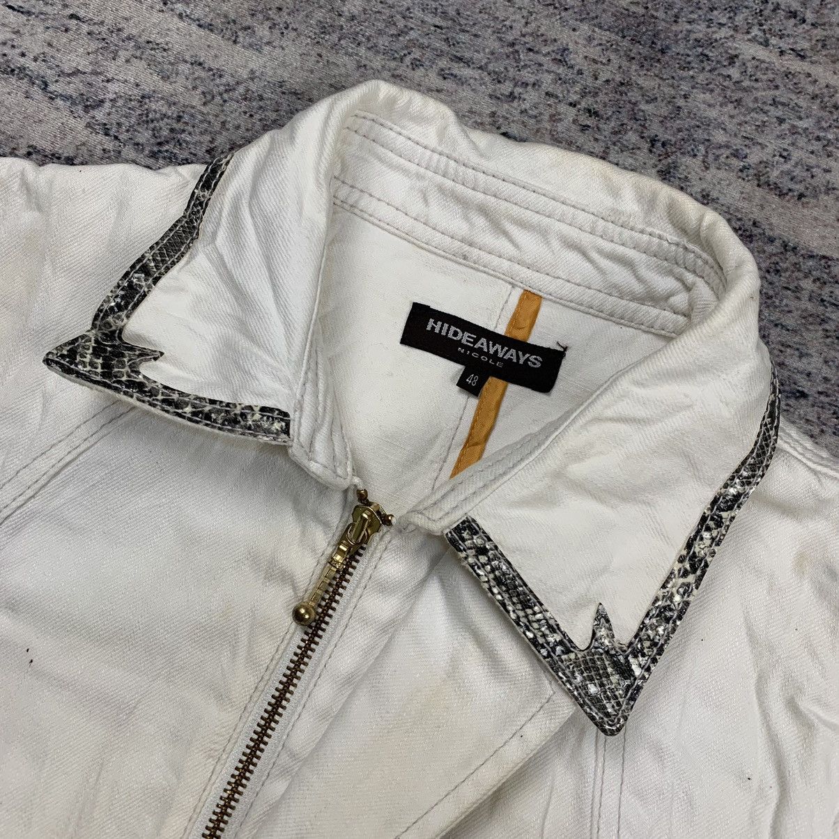 HIDEAWAYS Hideaway nicole mix synthetic leather python pattern jacket Size US M / EU 48-50 / 2 - 8 Thumbnail
