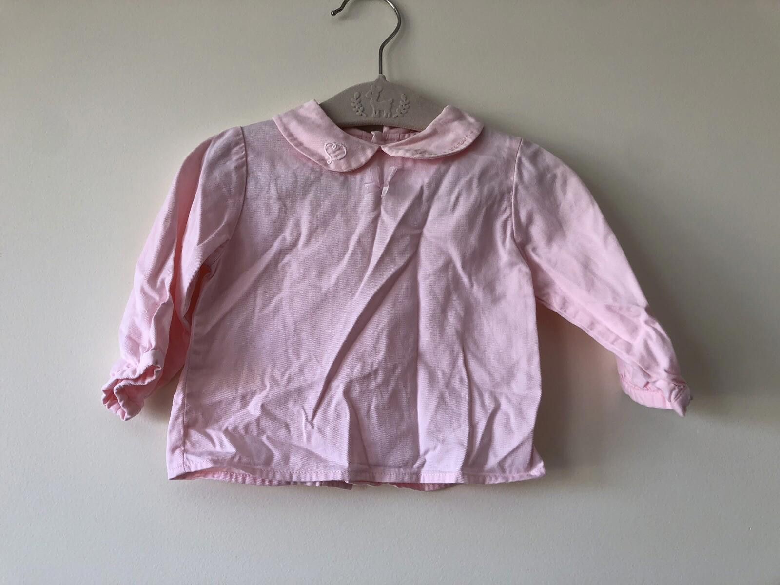 Designer Jacadi Pink Long Sleeve Baby Girl Shirt Size 6M Size US XXS / EU 40 - 1 Thumbnail