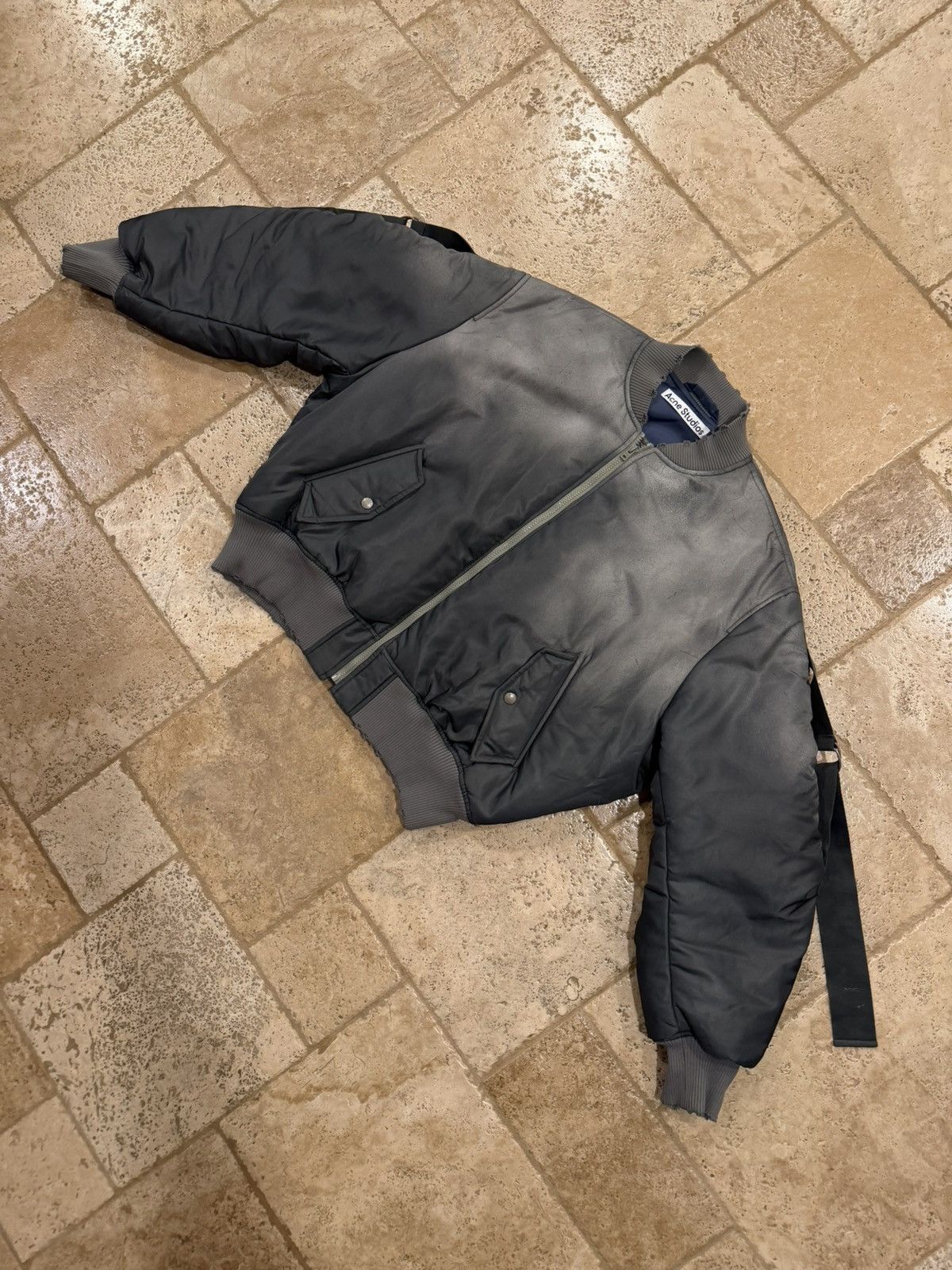 Acne Studios Acnes Studios Olana Distressed Wash Green Bondage Bomber Size US M / EU 48-50 / 2 - 6 Thumbnail