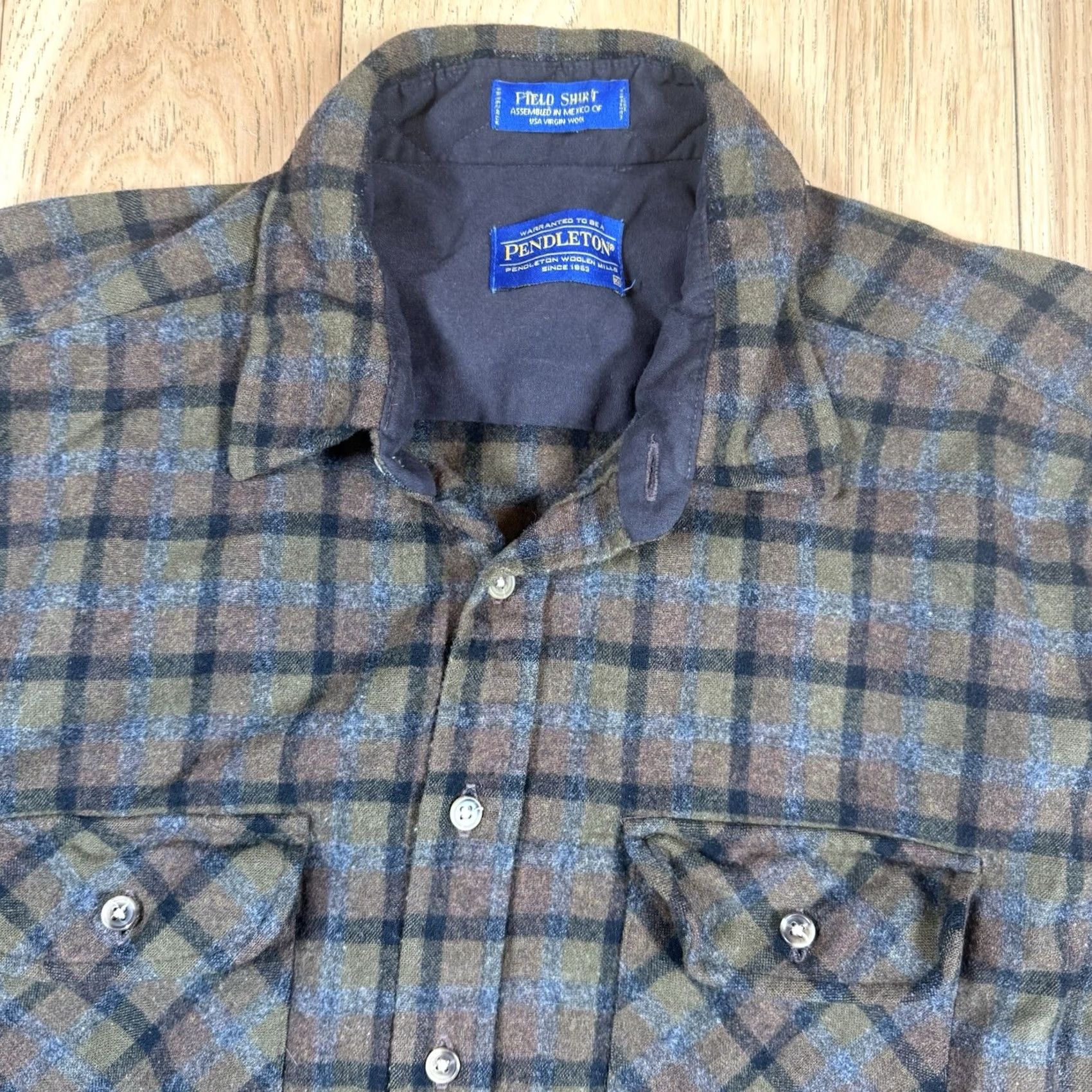 Pendleton VINTAGE Pendleton Field Shirt Western Brown Plaids Mens XL 100% Wool Shirt Long Sleeve Button-Up Men XXL? Size US XL / EU 56 / 4 - 3 Thumbnail