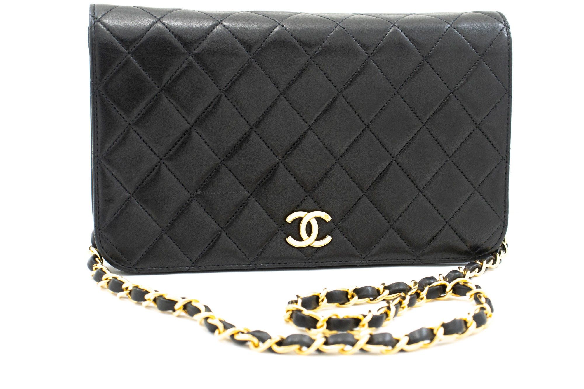 image of Chanel Full Flap Shoulder Bag in Black, Women's