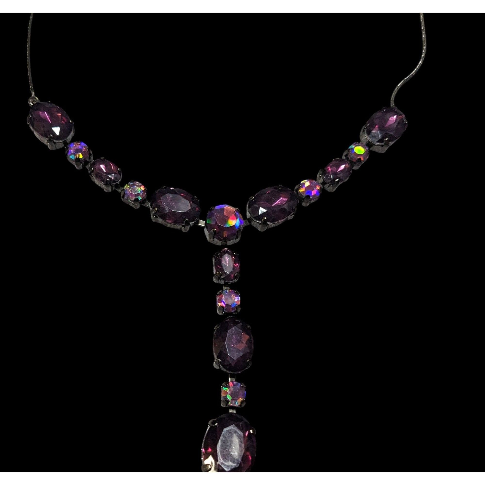 Other Vintage Y2K Prismatic Purple Wet Seal Y Necklace Size ONE SIZE - 1 Thumbnail