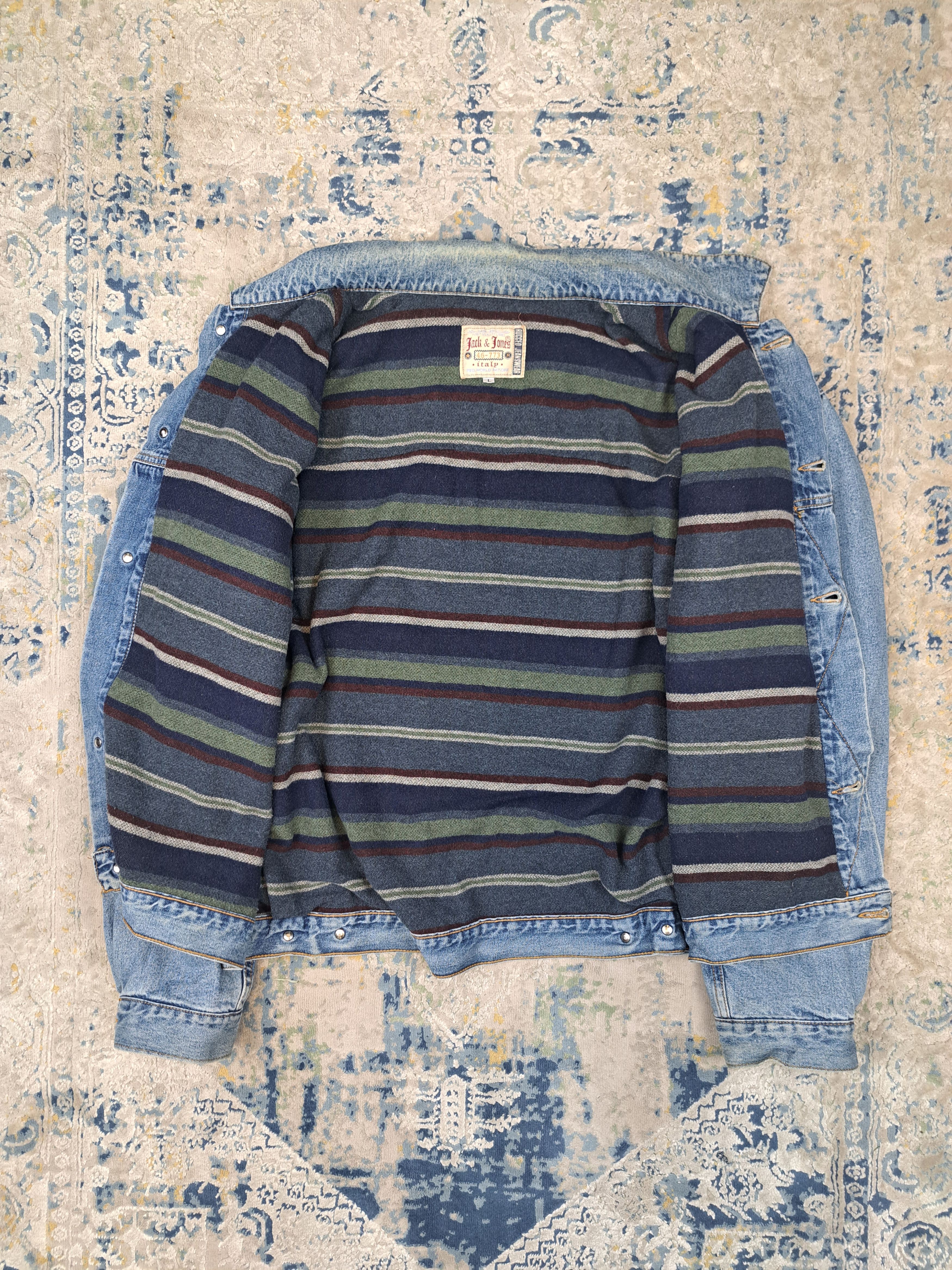 Vintage VTG 90s Wool Lined Denim Jacket Like Detroit Trucker Boxy Size US L / EU 52-54 / 3 - 4 Thumbnail
