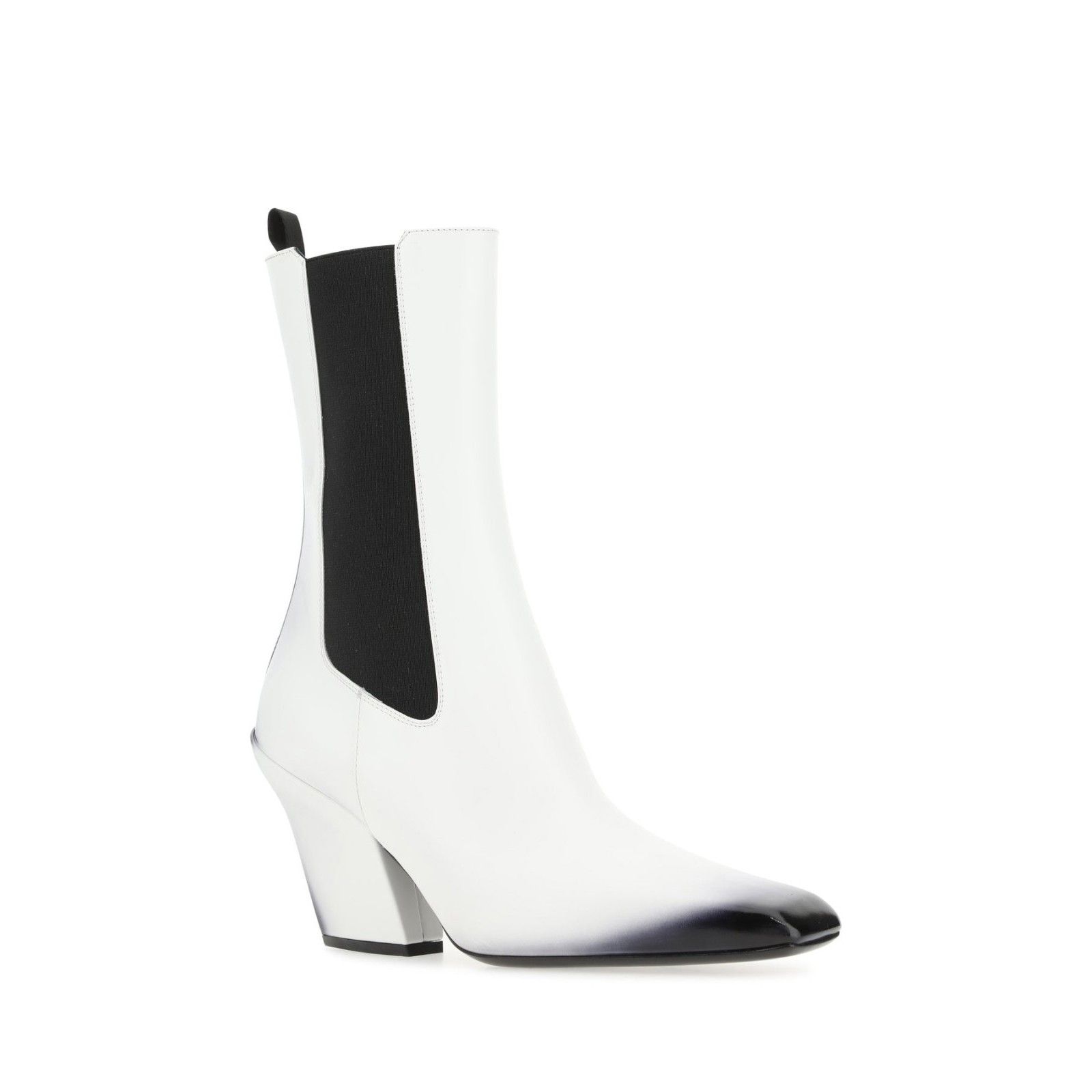 Prada PRADA White Leather 100mm Heel Boots New And Authentic (Wome Size US 6 / IT 36 - 2 Thumbnail