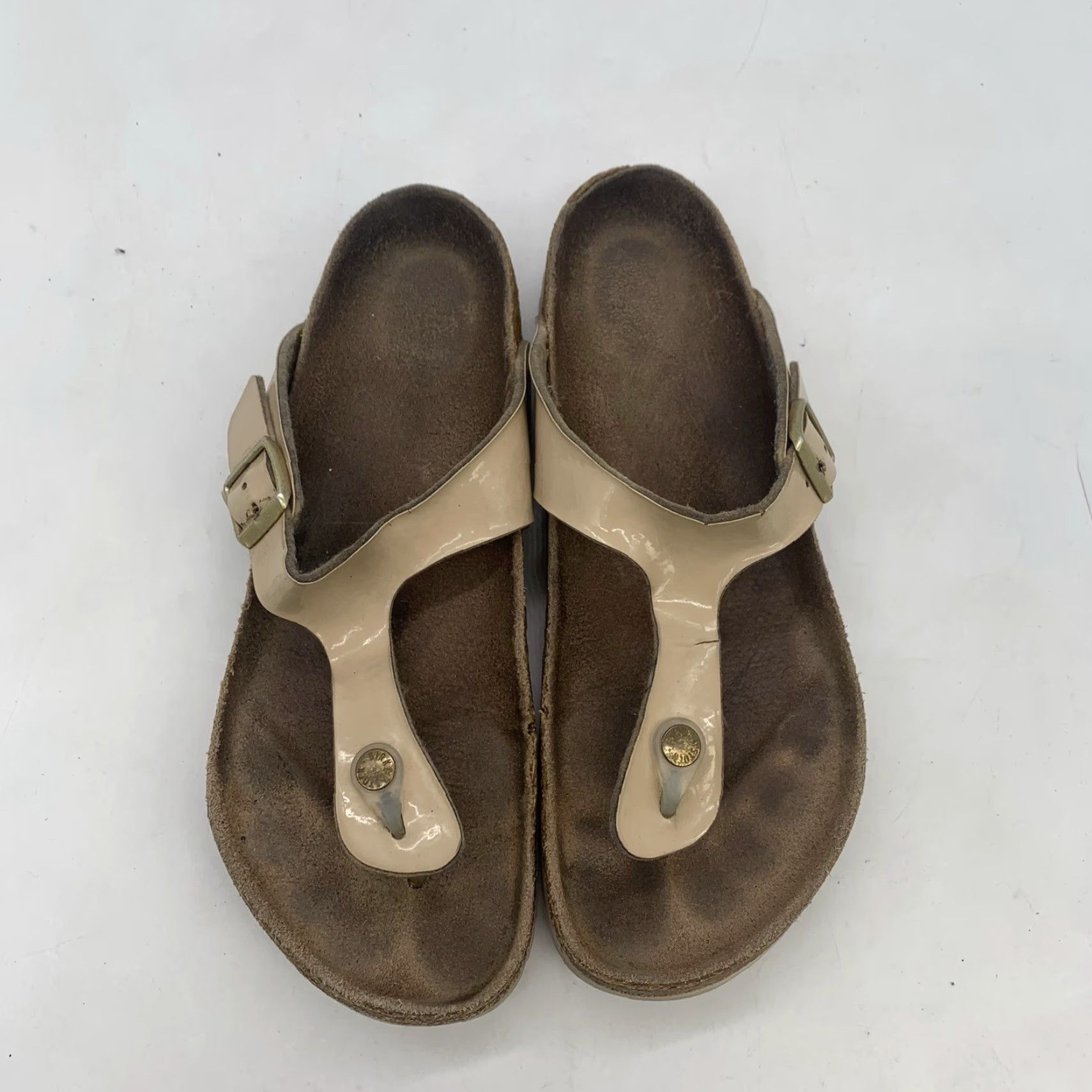 Birkenstock Birkenstock Gizeh Sandals Women’s 9 EU 40 Beige Flip Flops Thong Comfort Adjustable Strap Size US 9 / IT 39 - 3 Thumbnail