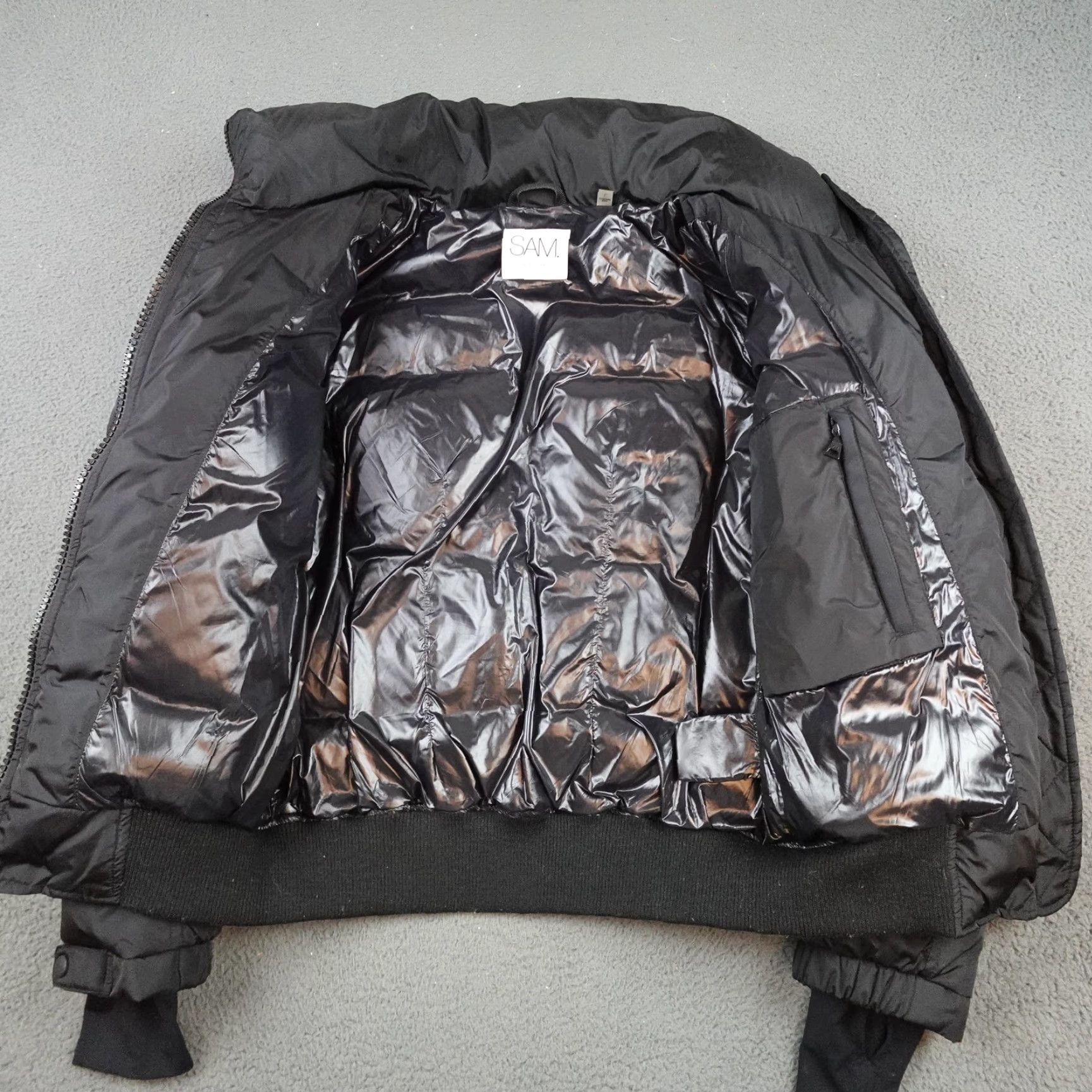 Vintage SAM New York Jordy Jacket Womens Large Black Down Puffer Bomber Zip Coat Size L / US 10 / IT 46 - 5 Thumbnail
