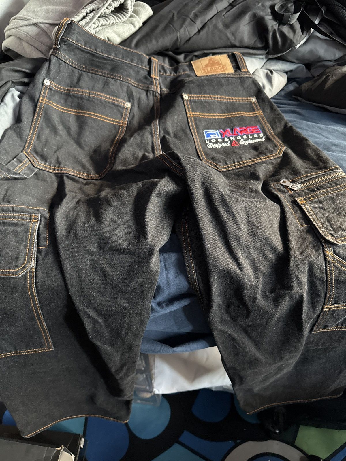 Xlarge X-Large Denim Cargo Work Pants Size US 32 / EU 48 - 2 Thumbnail