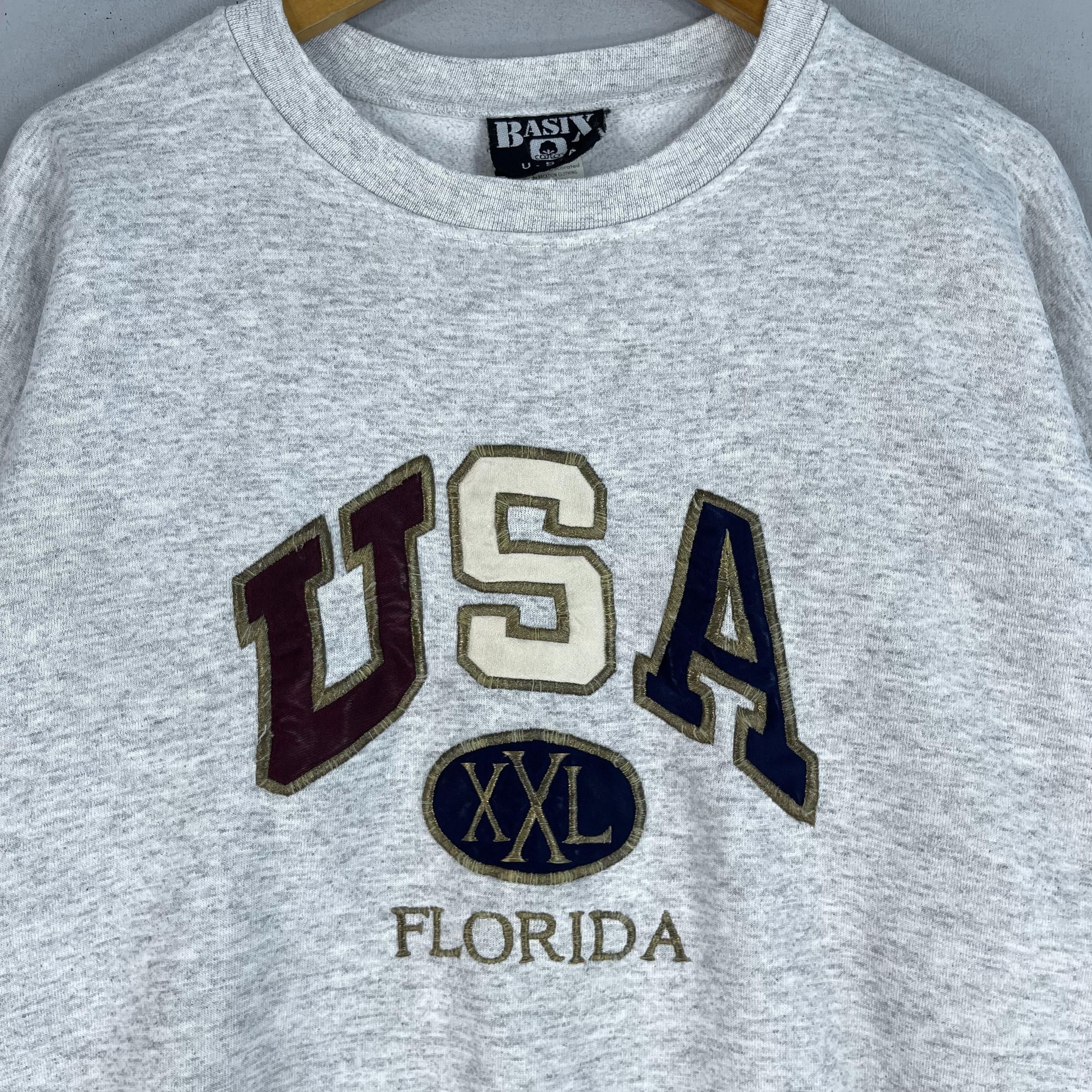Vintage Vintage FLORIDA Spellout Embroidery Crewneck Sweatshirt Size US XL / EU 56 / 4 - 2 Thumbnail