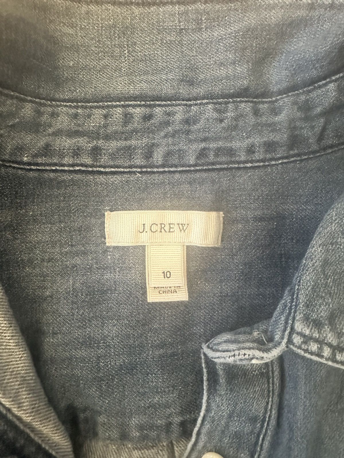 J.Crew J Crew denim 1/2 Button Shirt Dress Knee Length Size 10 Size L / US 10 / IT 46 - 2 Thumbnail