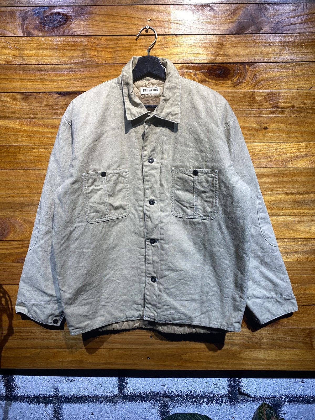 Vintage Vintage Par Avion Rugged Wear Beige Utility Jacket Workwear Size US M / EU 48-50 / 2 - 3 Thumbnail