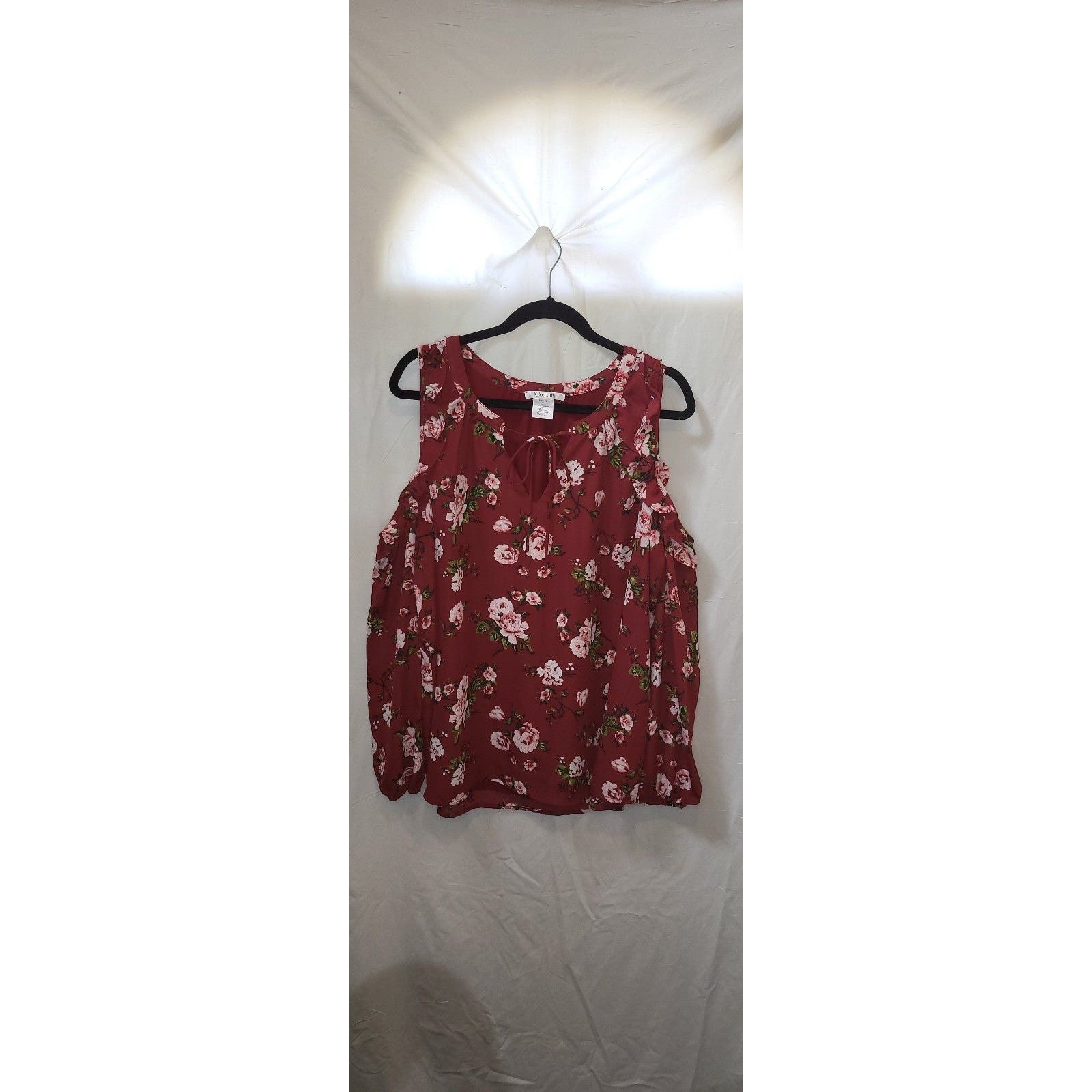 Other Ruffle Cold Shoulder Burgundy Floral 3/4 Sleeve Blouse XL Size XL / US 12-14 / IT 48-50 - 5 Thumbnail