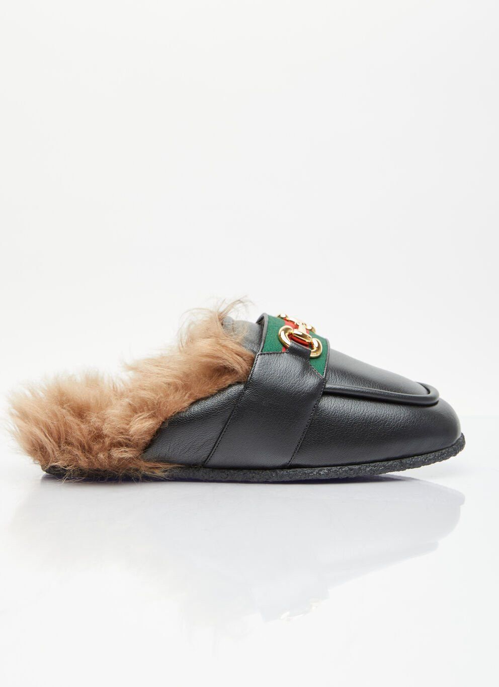 image of Gucci Horsebit Slippers in Black, Men's (Size 10)