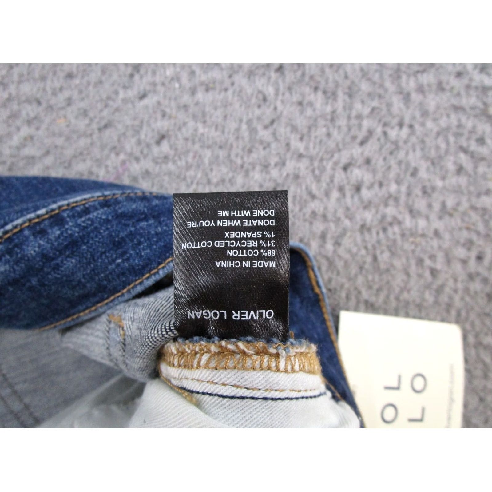 Olive Oliver Jeans Womens 34 Blue Crosby Relaxed Taper Stretch Frayed Casual Denim 5-Pocket Style Mens Women Boys Girls Size 24" / US 00 / IT 34 - 7 Thumbnail