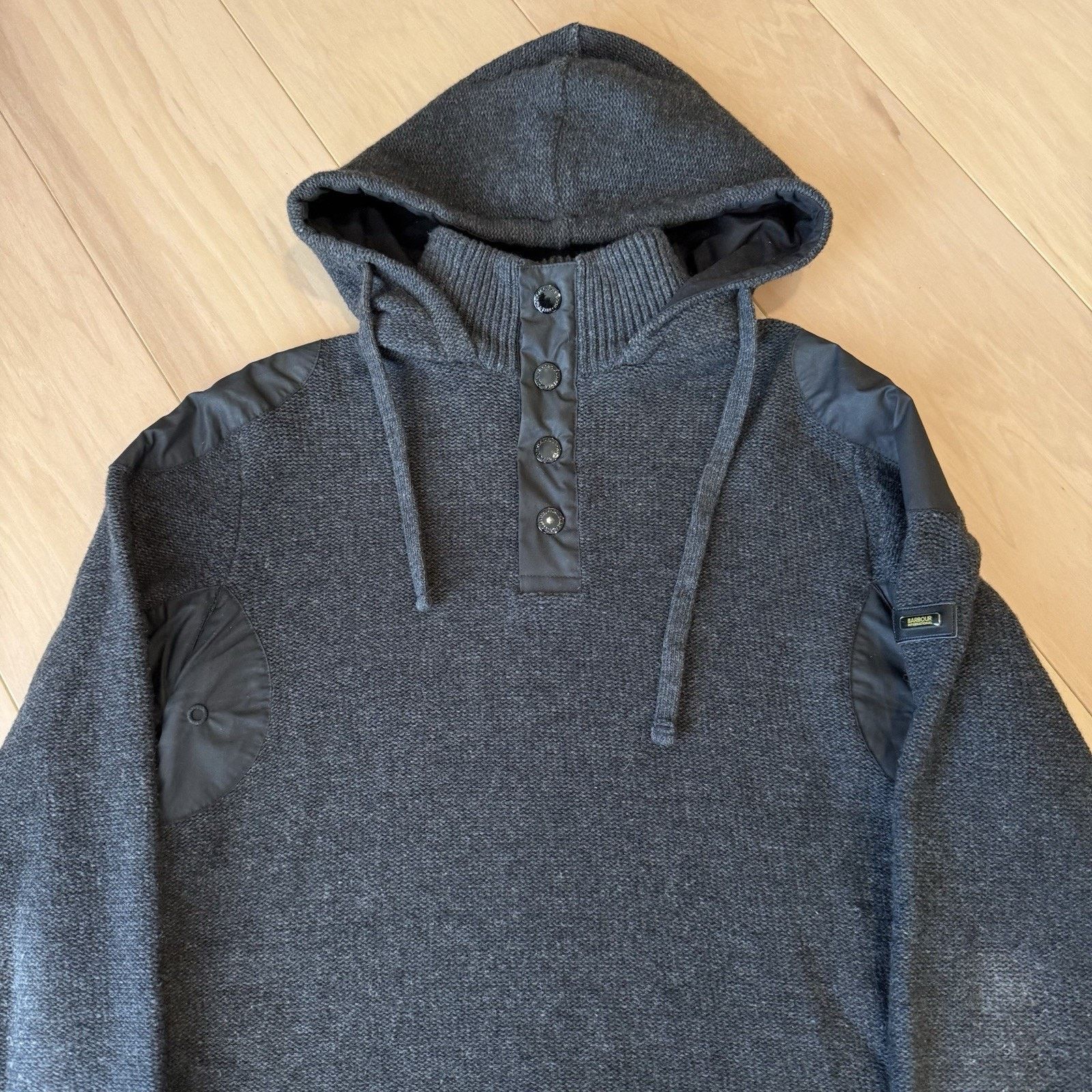 Barbour Barbour Wool Sweater Small Dark Gray Hooded Pullover Size US S / EU 44-46 / 1 - 4 Thumbnail