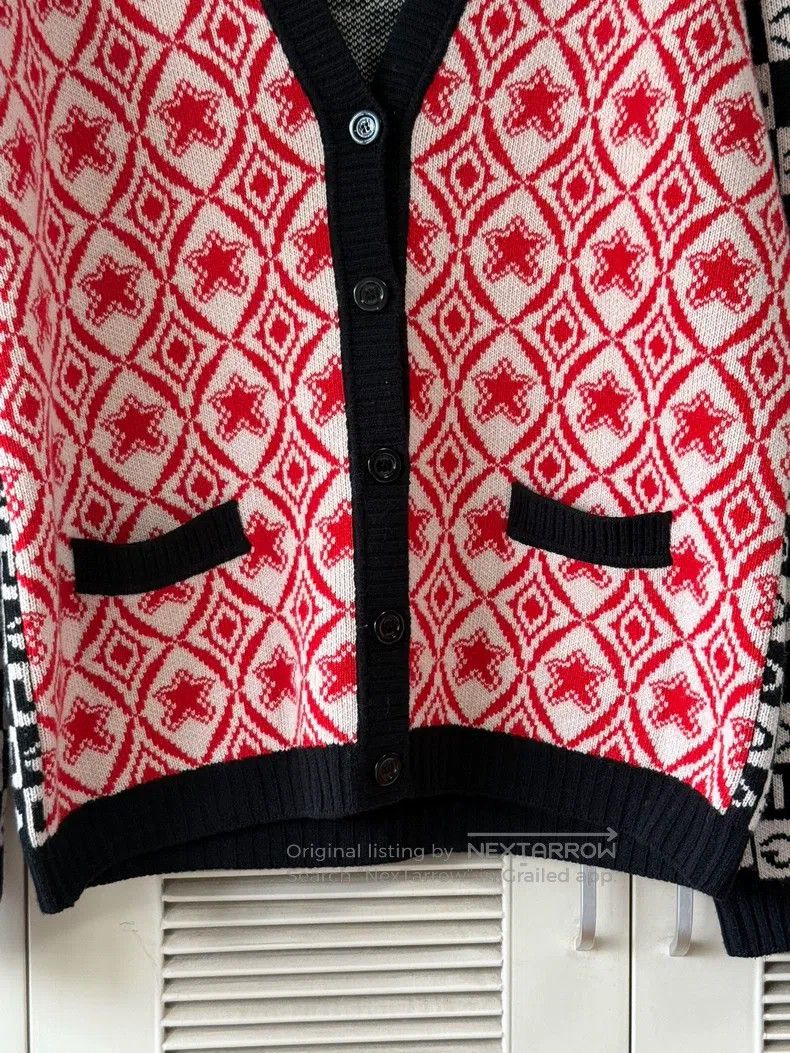 Gucci Gucci Red and white colour-matched diamond-plaid wool card Size L / US 10 / IT 46 - 5 Thumbnail