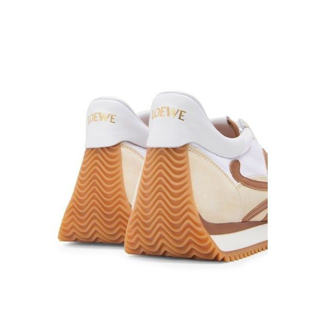 Loewe LOEWE Flow Runner 2.0 Chocolate Optic Beige Suede Nylon Snea Size US 7 / IT 37 - 4 Thumbnail