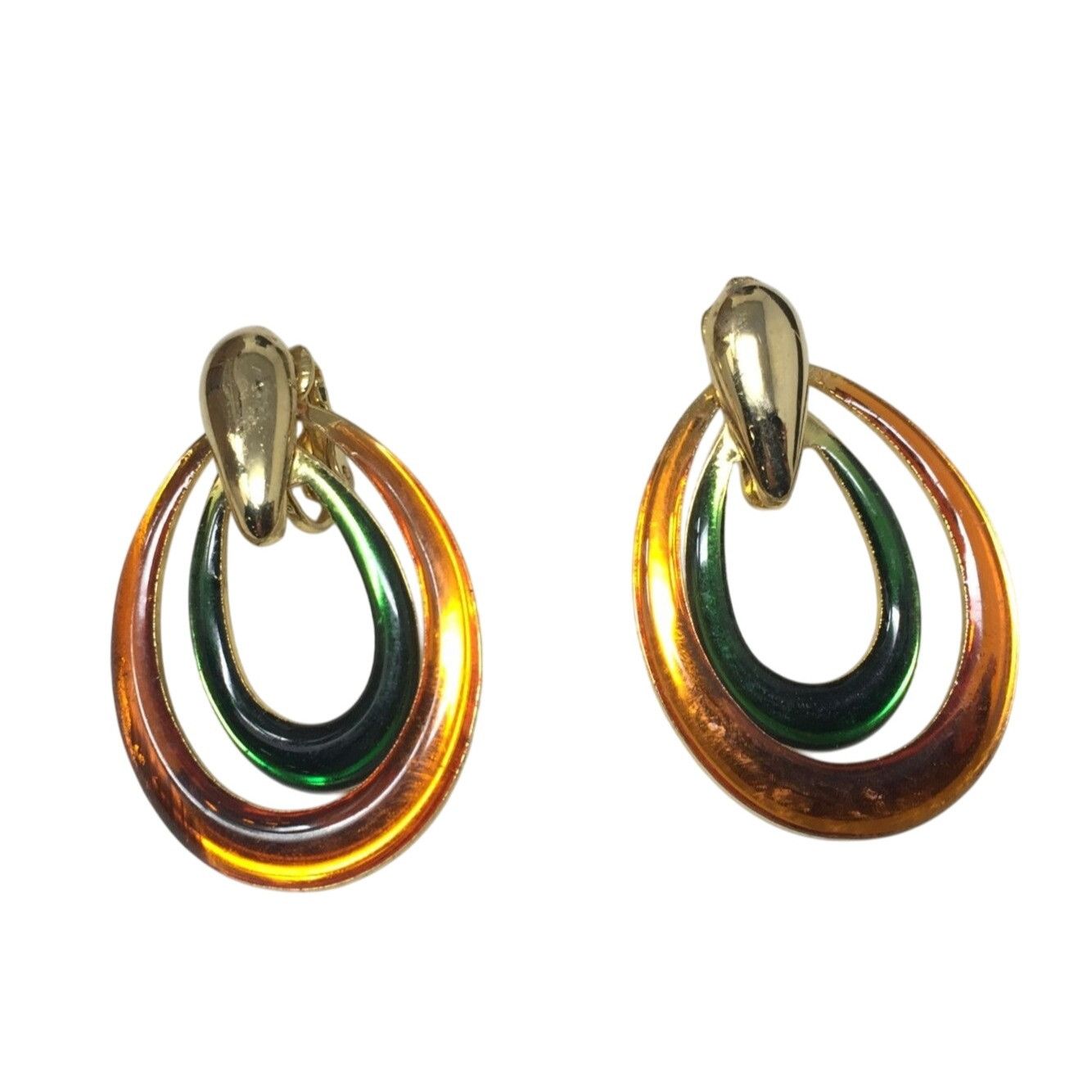 Other Women's Gold Tone Orange and Green Earrings Size ONE SIZE - 1 Thumbnail