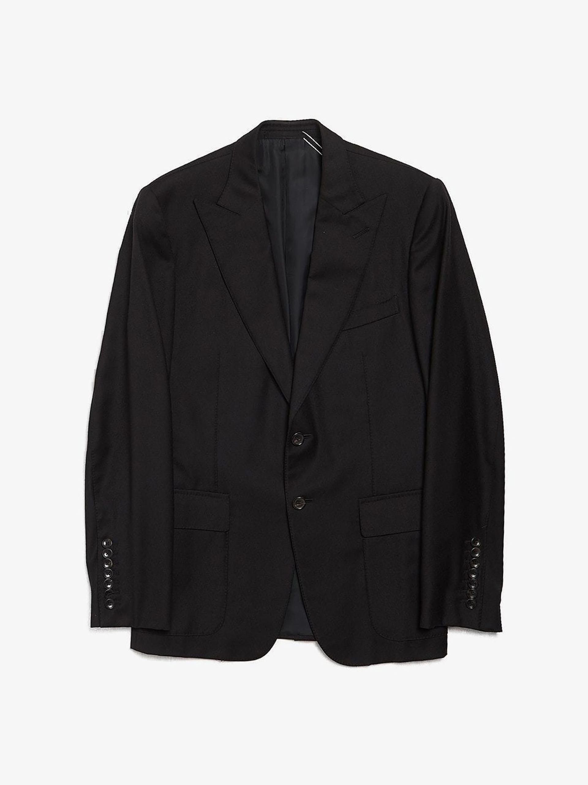 image of Gucci Black Buttoned Linen Blazer, Men's (Size Medium)