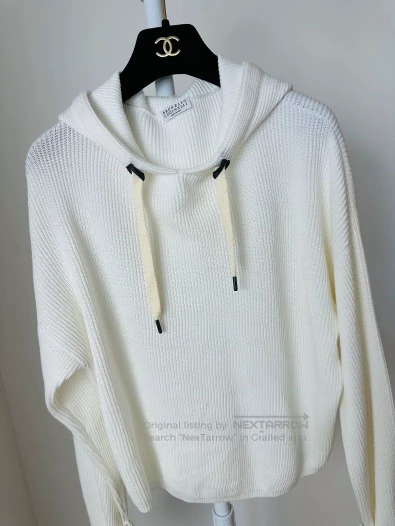 Brunello Cucinelli Brunello Cucinelli Hooded Knit Top Size L / US 10 / IT 46 - 2 Thumbnail