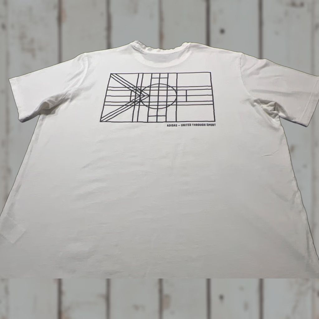 Adidas VINTAGE adidas T Shirt Mens 2XL White Graphic Print Logo Tee Shirt Adidas Performance Tee Mens 1990s Retro Flag Size US XXL / EU 58 / 5 - 1 Thumbnail