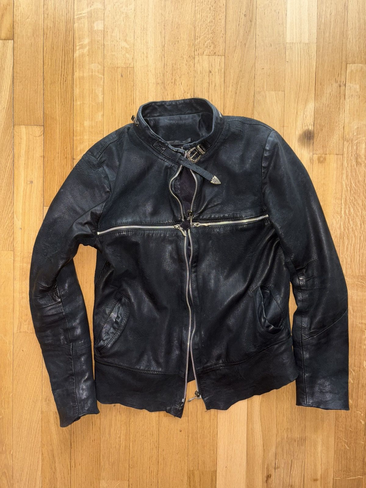 14thAddiction レザージャケット ifsixwasnine LGB Vintage IF SIX WAS NINE LGB Style Multi Pocket Leather Jacket Size